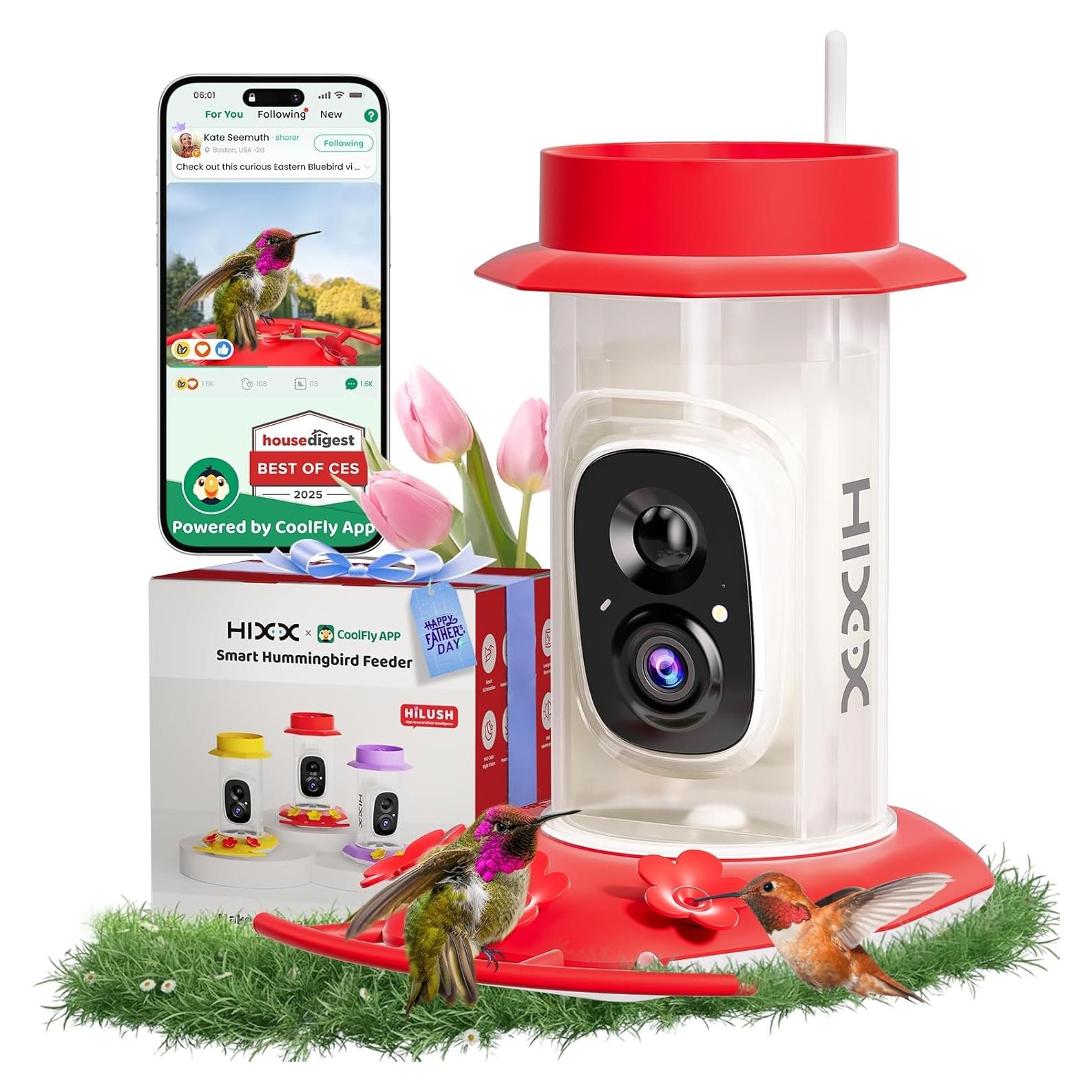 Alimentador de Colibríes HIXX con Cámara Solar 500ml