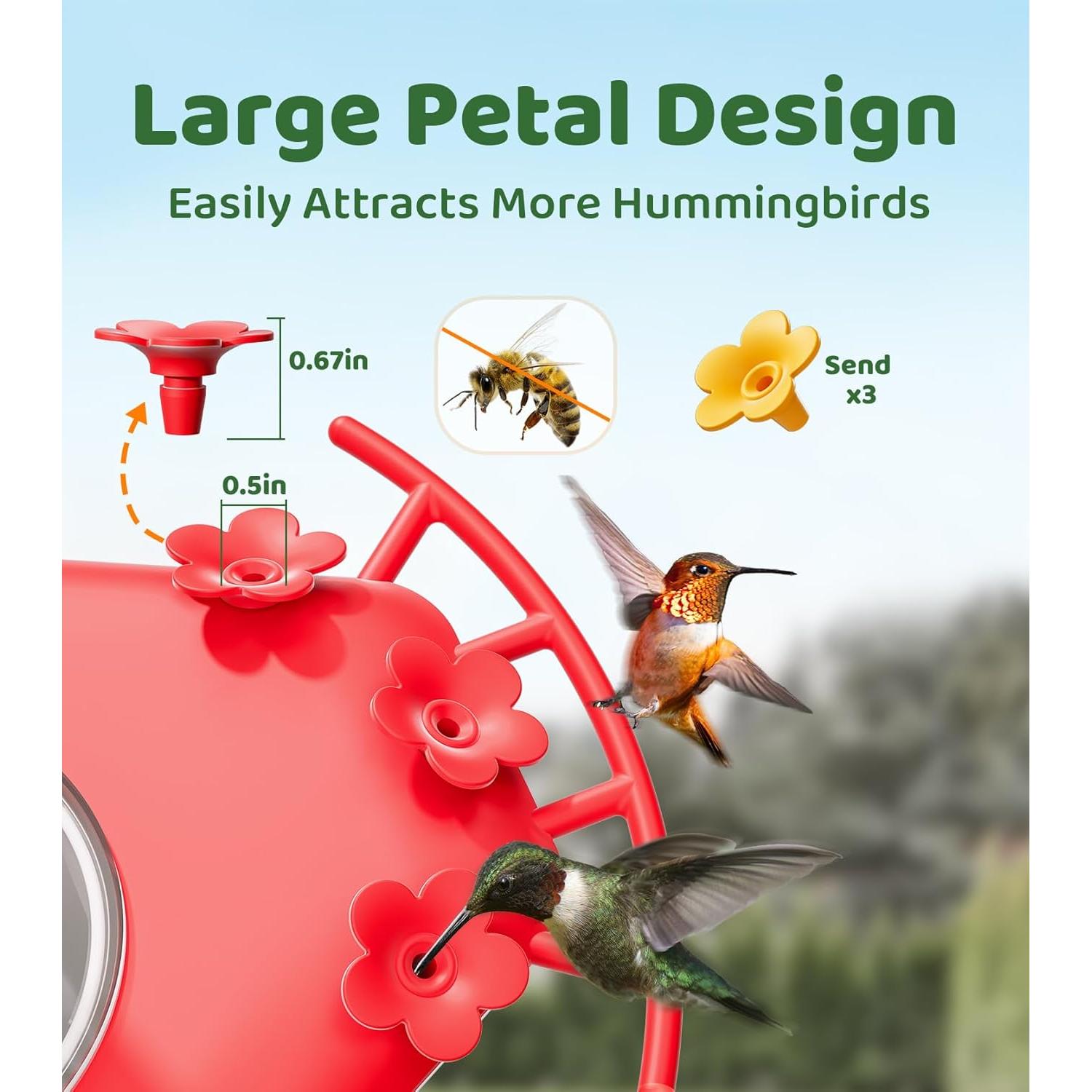 Alimentador de Colibríes HIXX con Cámara Solar 500ml