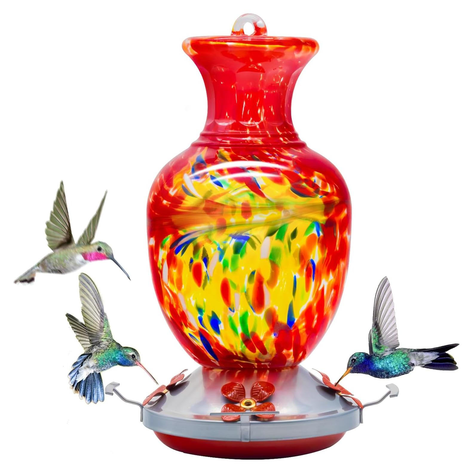 Alimentador de Colibríes Advtim de Vidrio 32 Oz con Moat