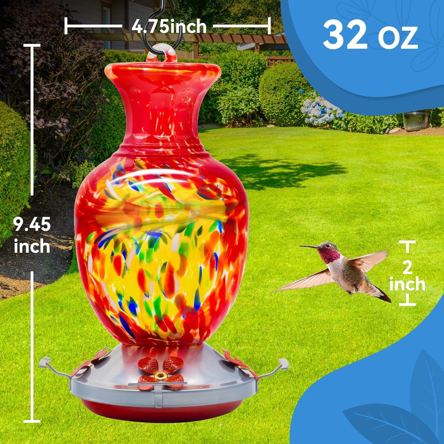 Alimentador de Colibríes Advtim de Vidrio 32 Oz con Moat