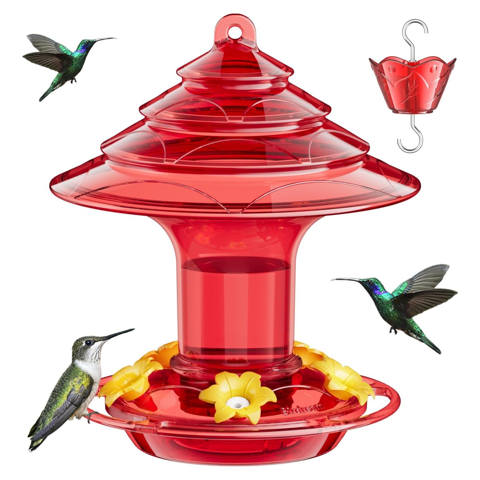 Alimentador de Colibrí Birdream Rojo 1.3kg 5 Puertos Antihormigas
