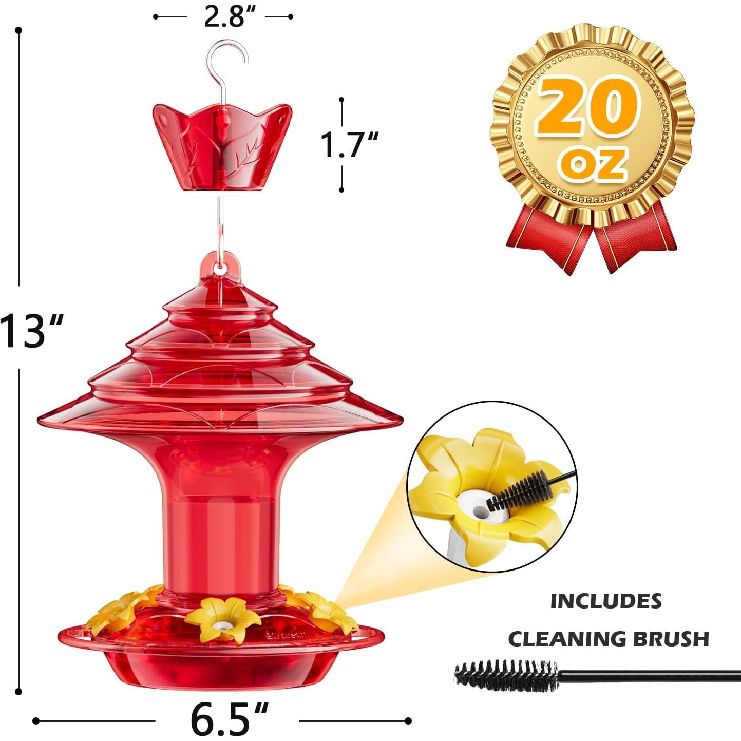 Alimentador de Colibrí Birdream Rojo 1.3kg 5 Puertos Antihormigas