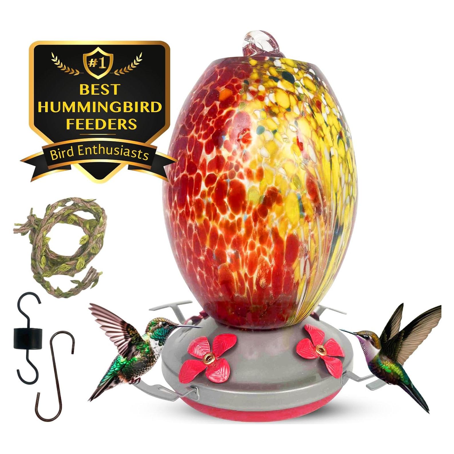 Alimentador de Colibríes Nature Gear de Vidrio Rojo 1.08kg