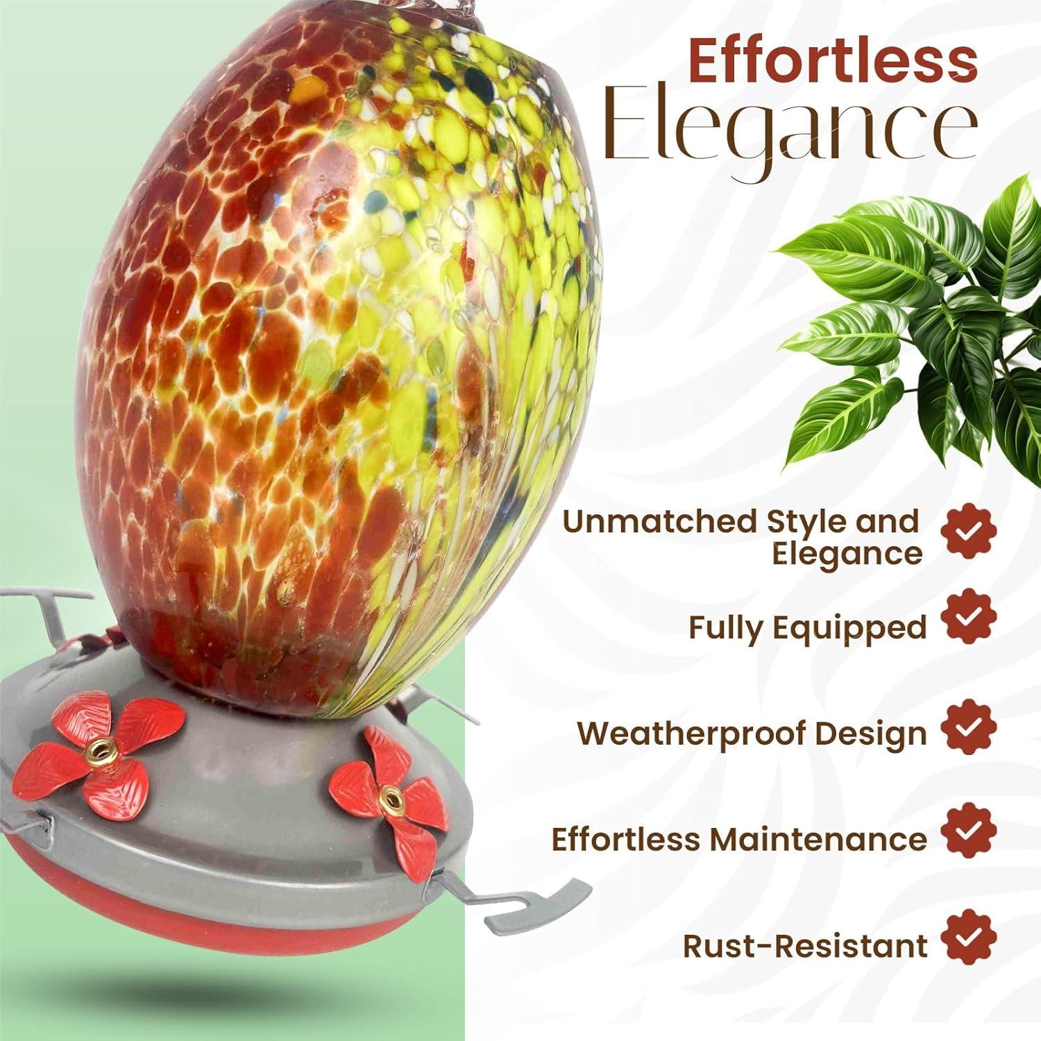 Alimentador de Colibríes Nature Gear de Vidrio Rojo 1.08kg