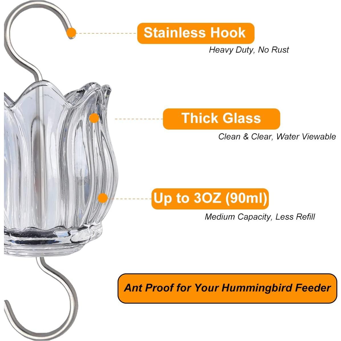 Moat de vidrio HOLAHOMA para colibríes 2PC 90ml púrpura