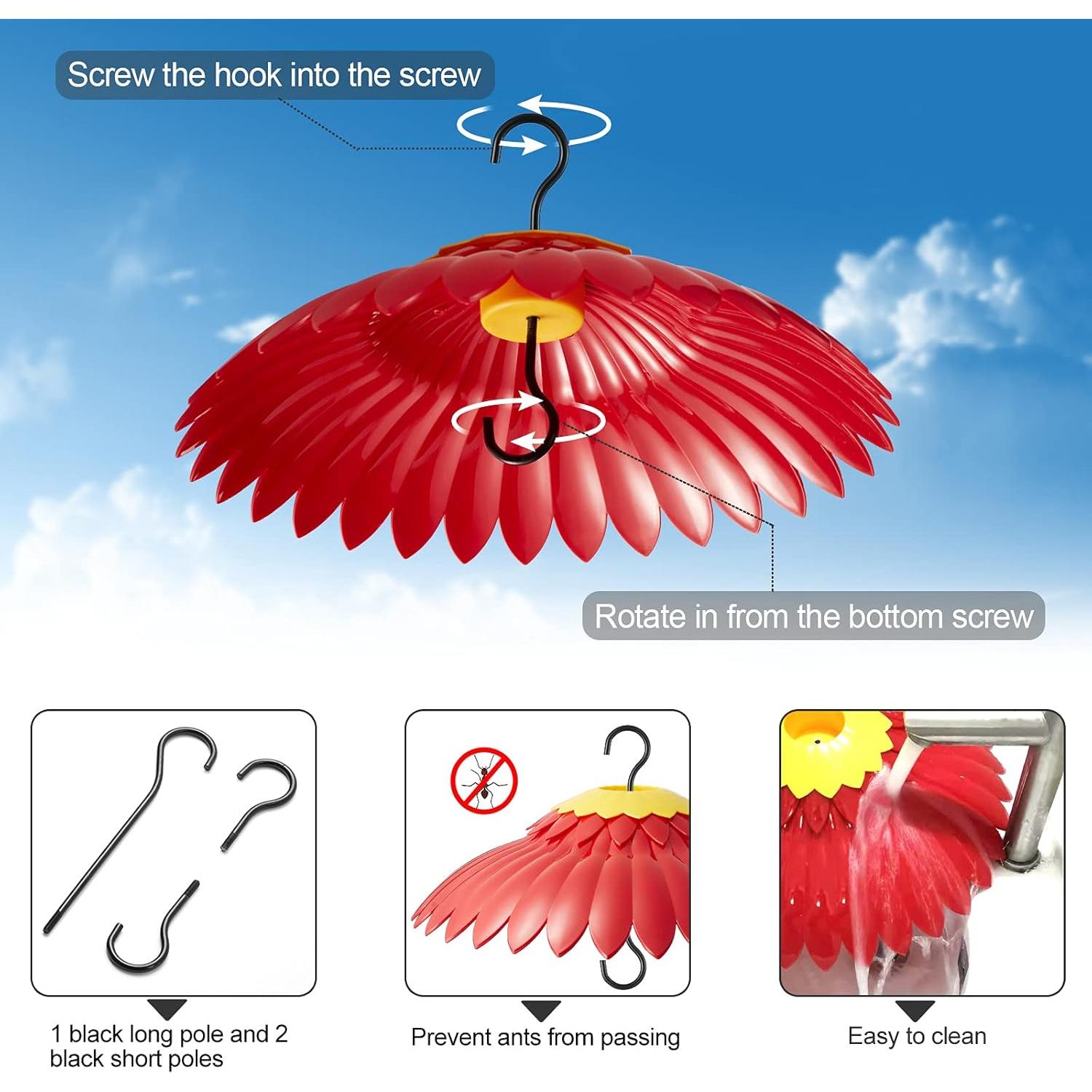 Cubierta para Comedero de Colibrí Beserie 35.56cm Rojo