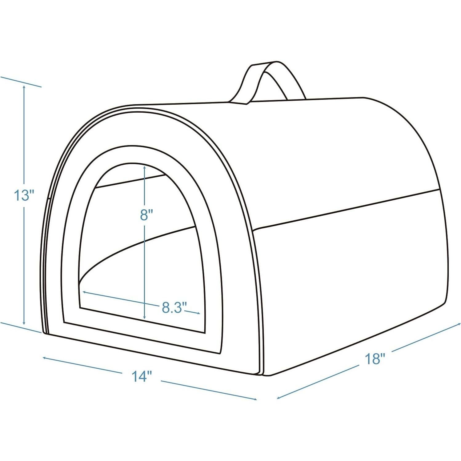 Casa para Perros Interior Jiupety 2 en 1 Marrón M 45.7x35.6x33cm