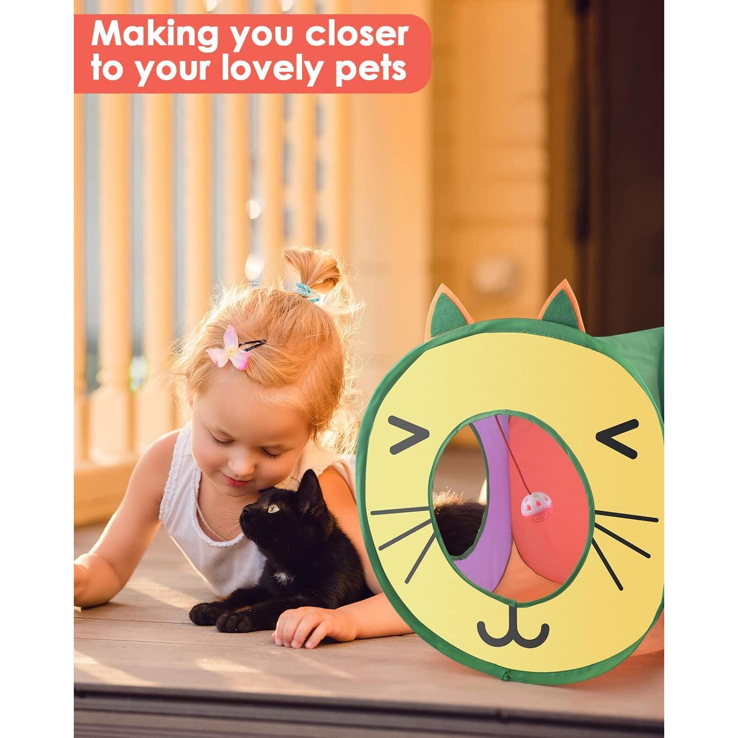 Casa de Juego Plegable para Gatos Bissap - Cubo Pop Up 3 Agujeros