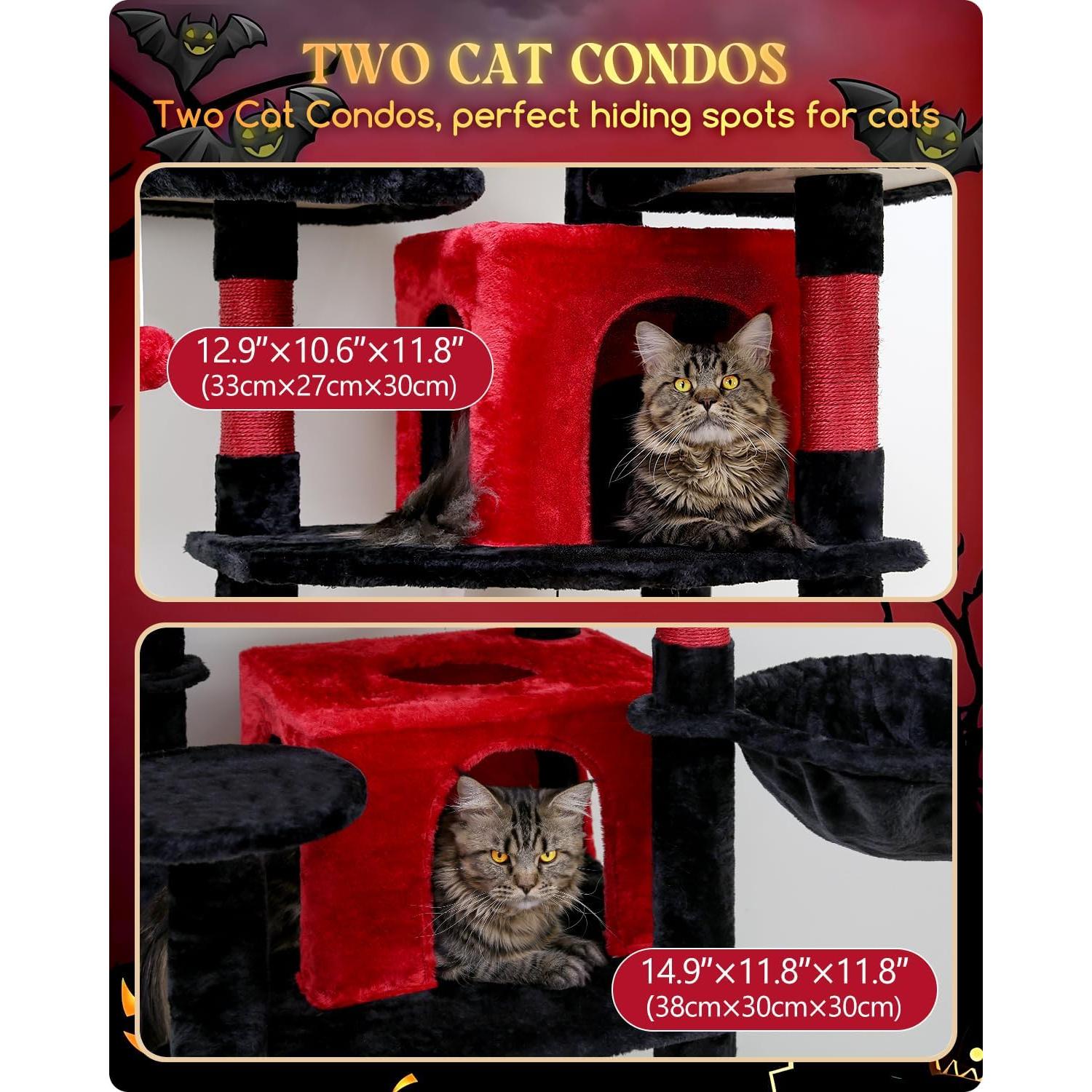 Árbol para Gatos Globlazer Gótico F80 203 cm Negro Rojo