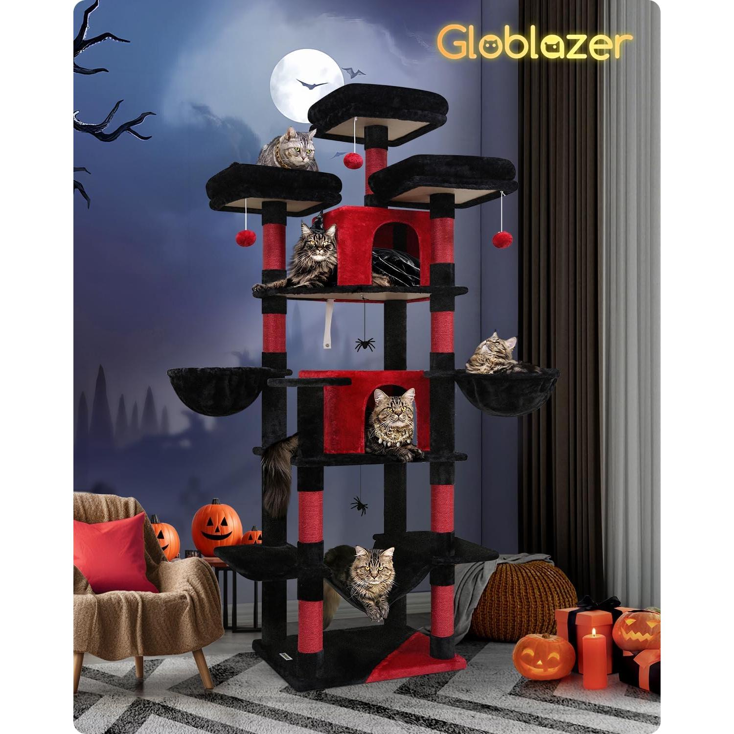 Árbol para Gatos Globlazer Gótico F80 203 cm Negro Rojo