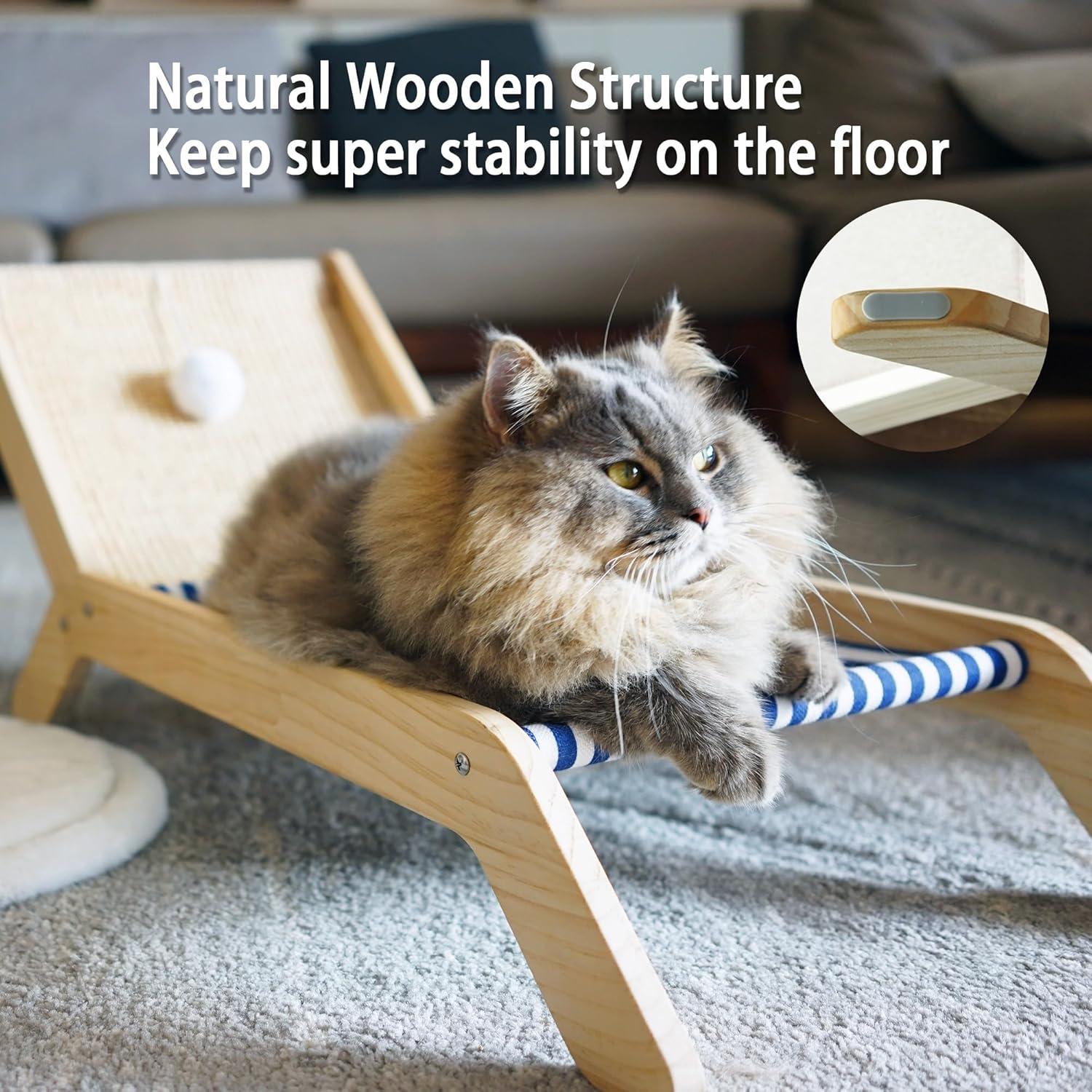 Hamaca para Gatos PETKARAY BC-02, Cama Elevada con Rascador