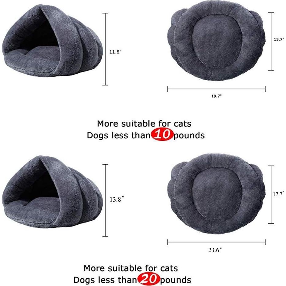 Cama para mascotas Beskie tipo cueva S 50x40 cm forro polar