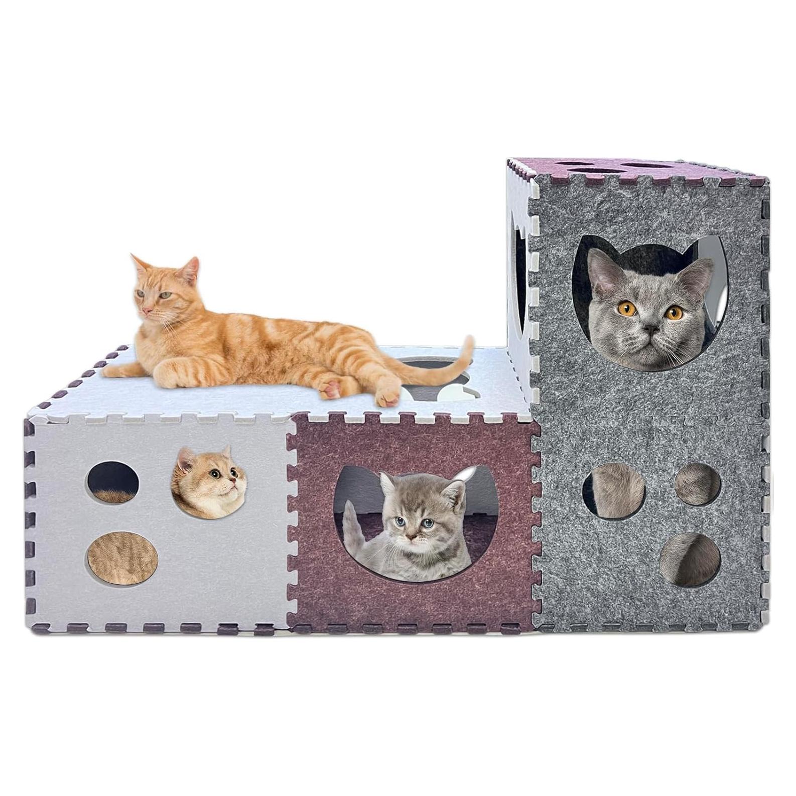 Túnel para Gatos Homegroove 18 PCS Fieltro Interactivo 30x30 cm