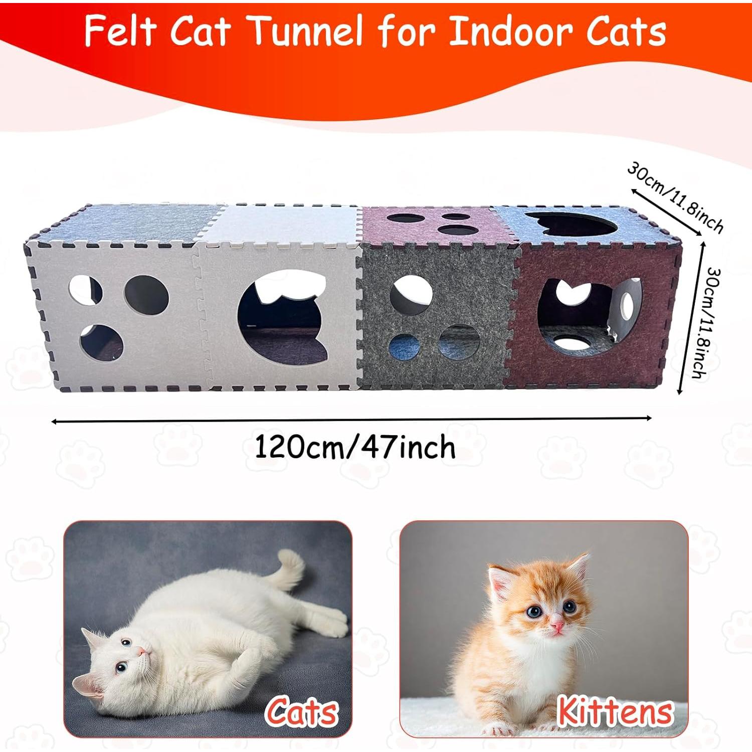 Túnel para Gatos Homegroove 18 PCS Fieltro Interactivo 30x30 cm