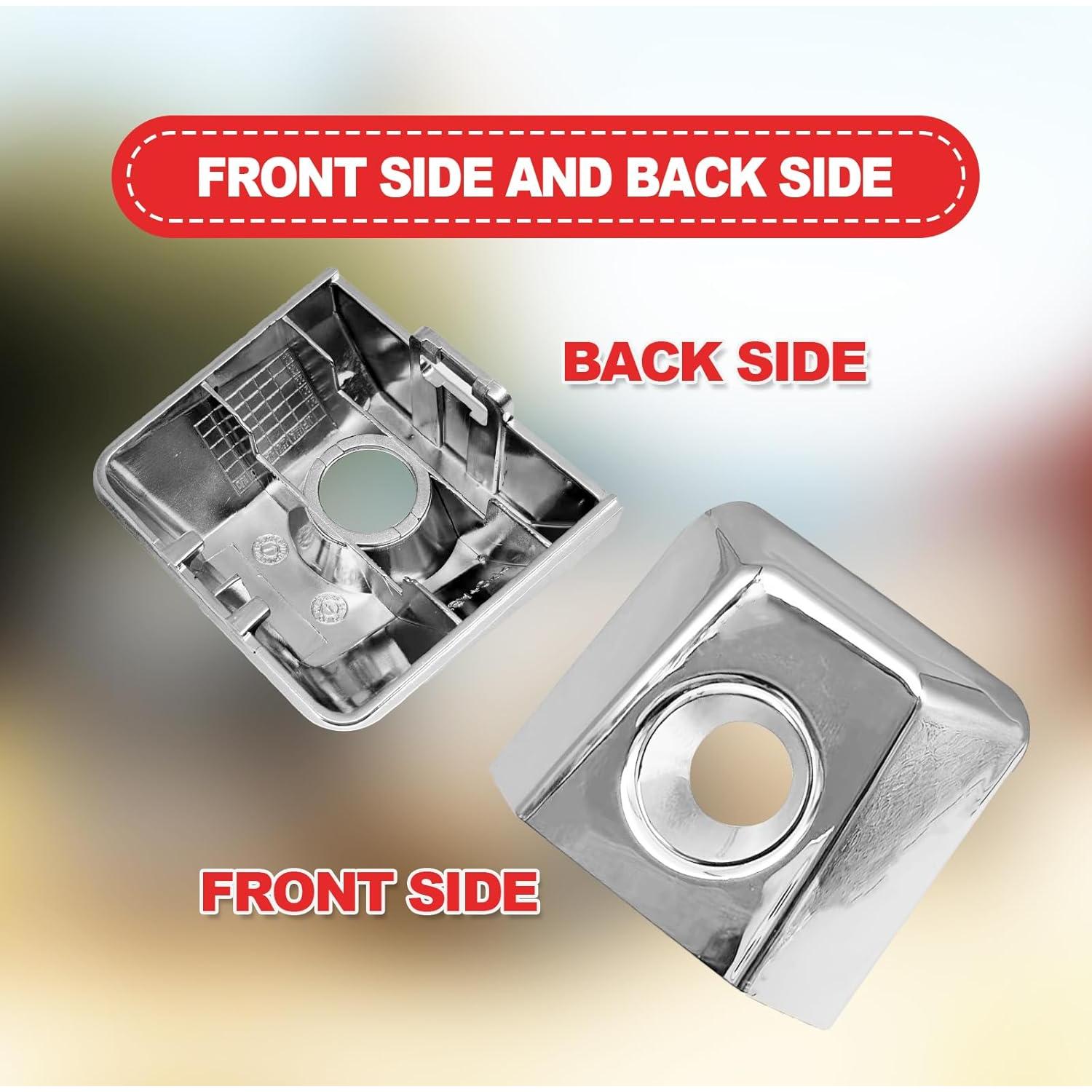 Door Handle Keyhole Frame Cover, Compatible with Nissan Armada Titan, Infiniti QX56, Replaces# 80647-ZC00A 80647-9FU0B,Silver