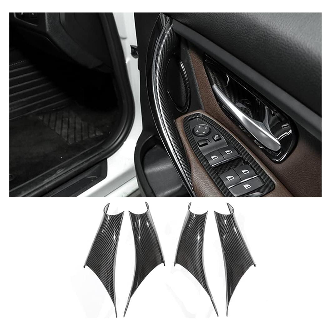 Cubierta de Manija de Puerta Interior BMW 3/4 Series F30 F34 F36 - 4PCS Fibra de Carbono