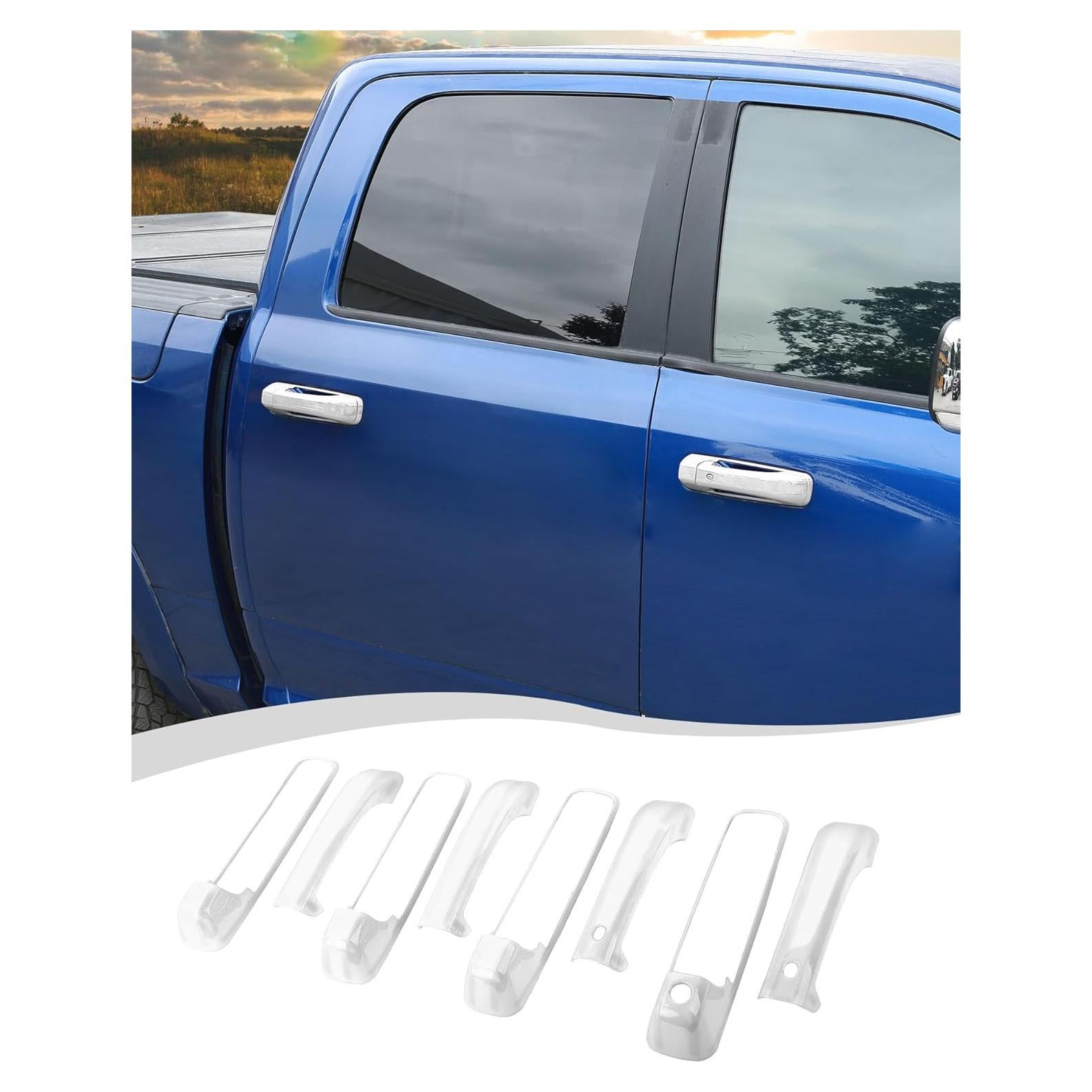 Cubierta de Manija de Puerta Exterior Hoolcar para Dodge Ram 2009-2018 Blanca