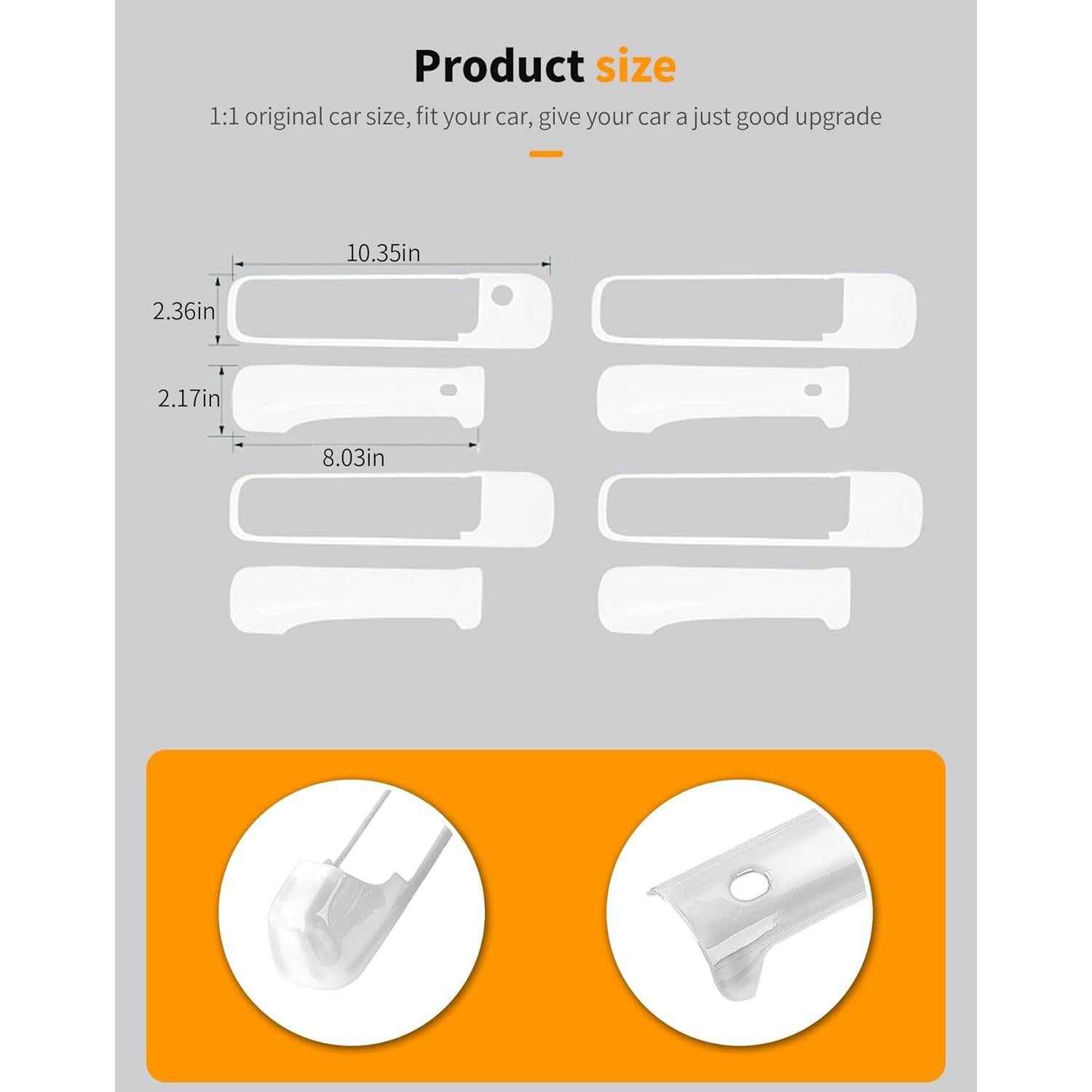 Cubierta de Manija de Puerta Exterior Hoolcar para Dodge Ram 2009-2018 Blanca