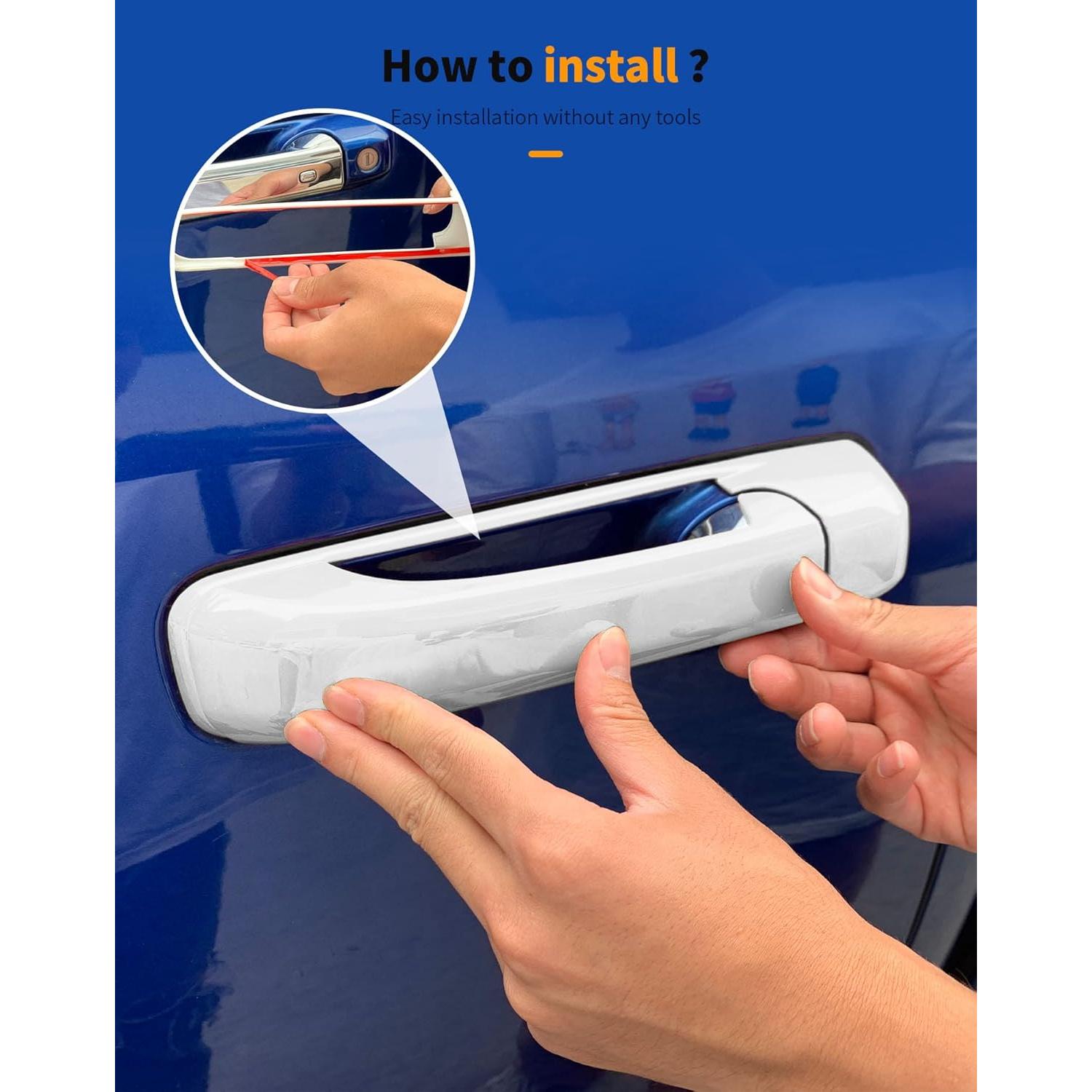 Cubierta de Manija de Puerta Exterior Hoolcar para Dodge Ram 2009-2018 Blanca