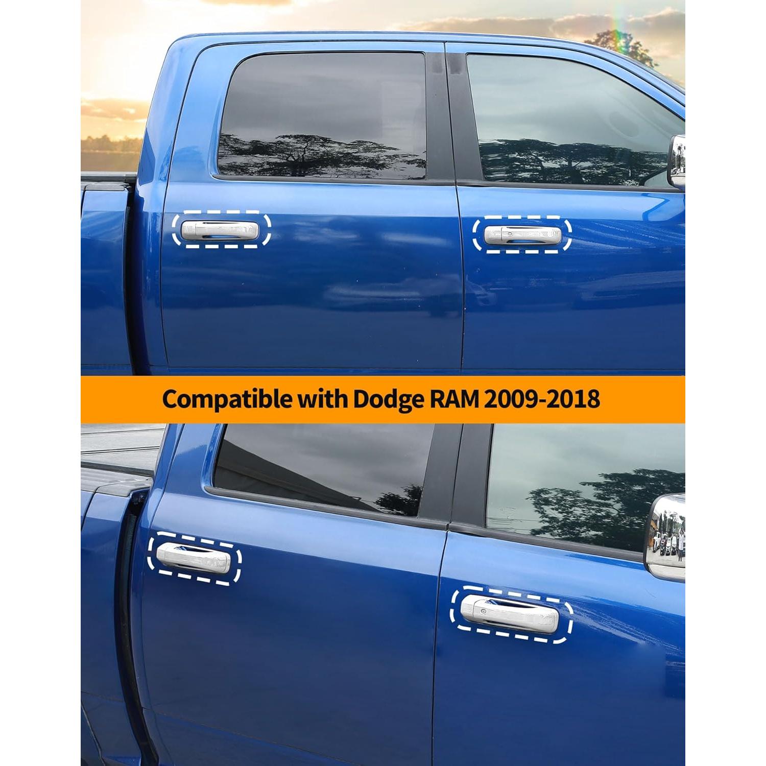 Cubierta de Manija de Puerta Exterior Hoolcar para Dodge Ram 2009-2018 Blanca