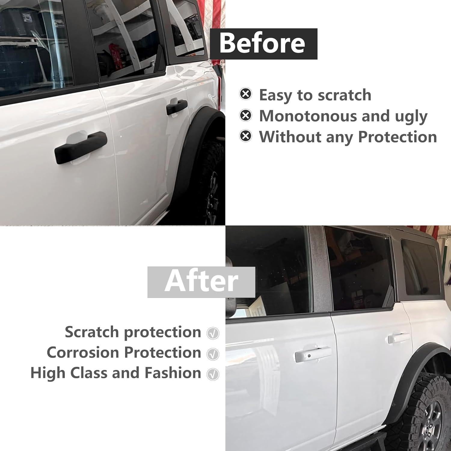 Cubiertas de Manijas de Puerta Ford Bronco 2021-2025 - Blancas