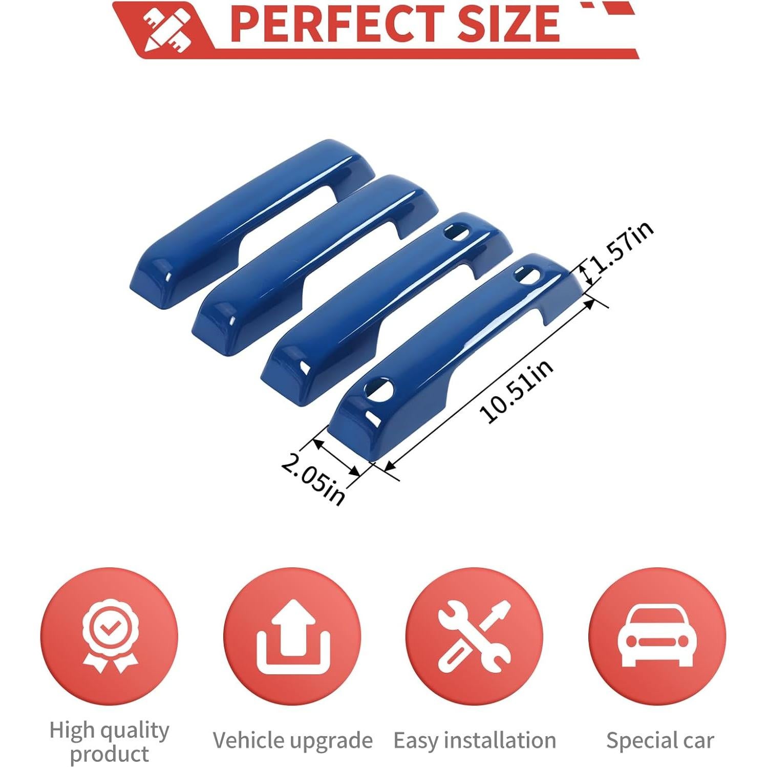 Cubierta de Manija de Puerta Exterior Amayum Azul para Ford F150 2021+