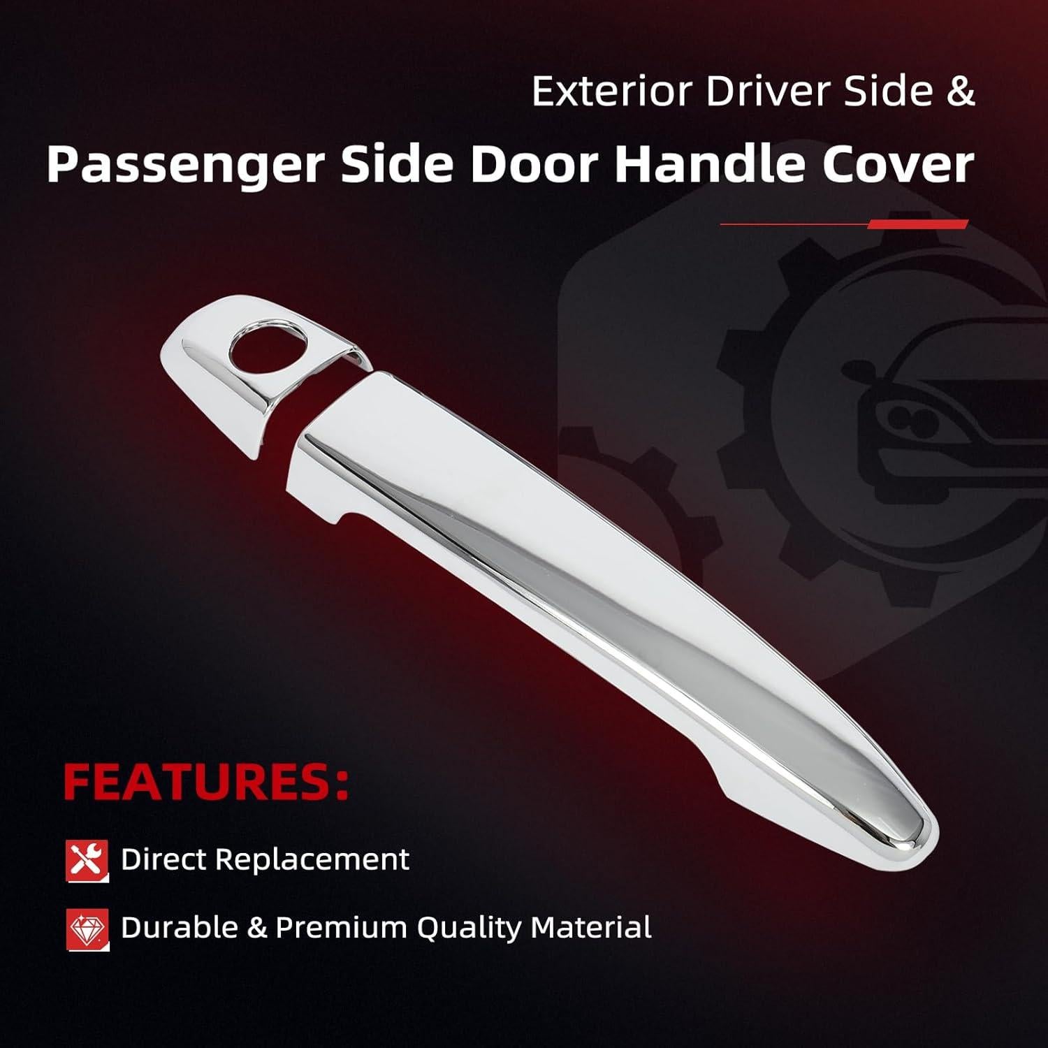 Cubiertas de Manija de Puerta Exterior cciyu Cromadas 4PCS