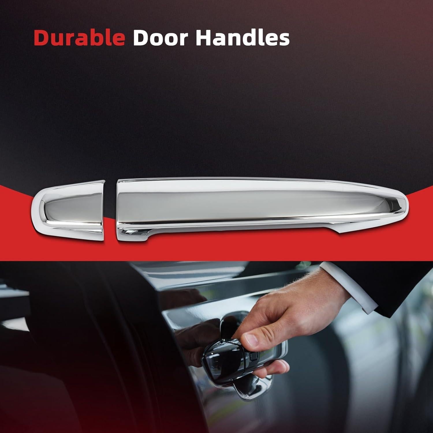 Cubiertas de Manija de Puerta Exterior cciyu Cromadas 4PCS