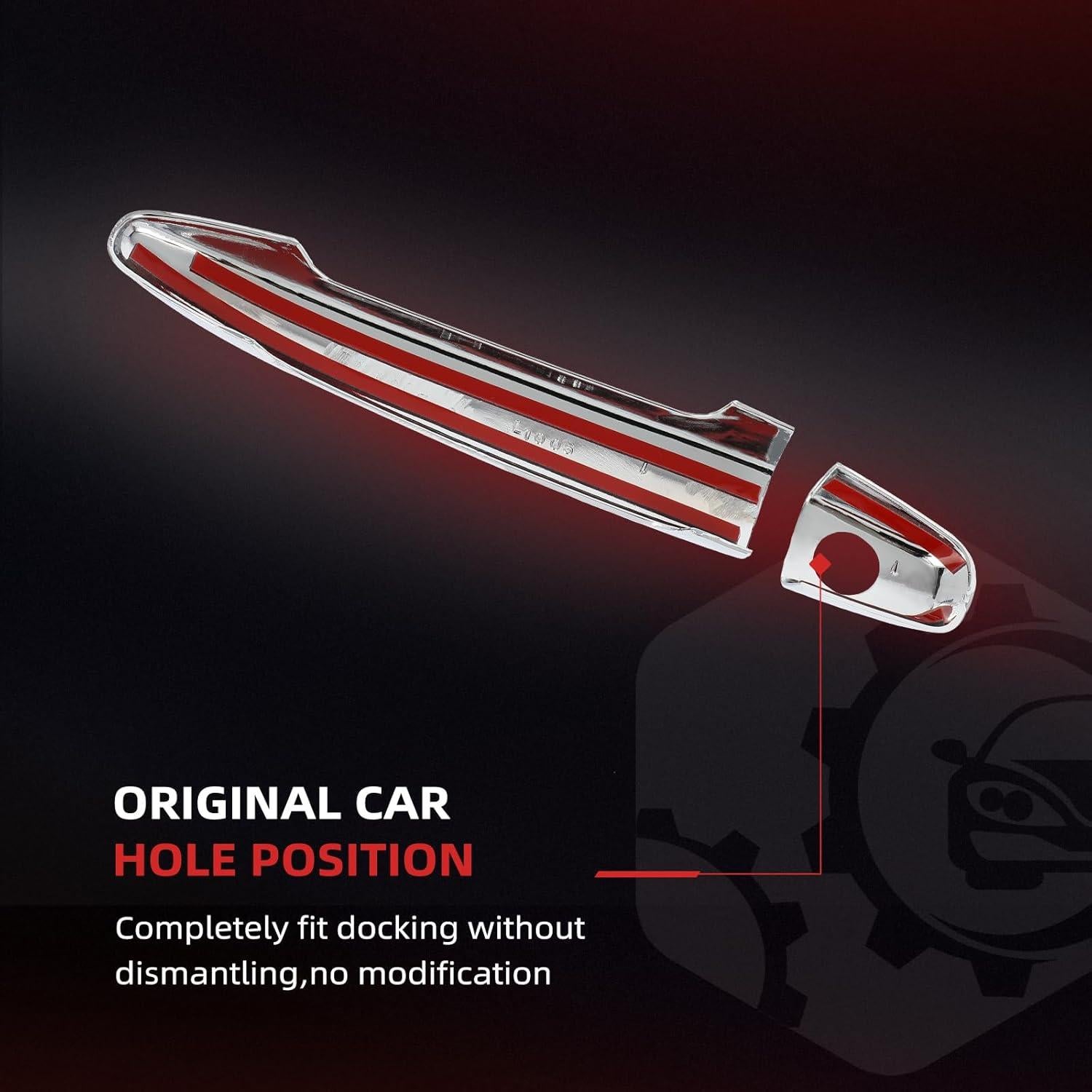 Cubiertas de Manija de Puerta Exterior cciyu Cromadas 4PCS