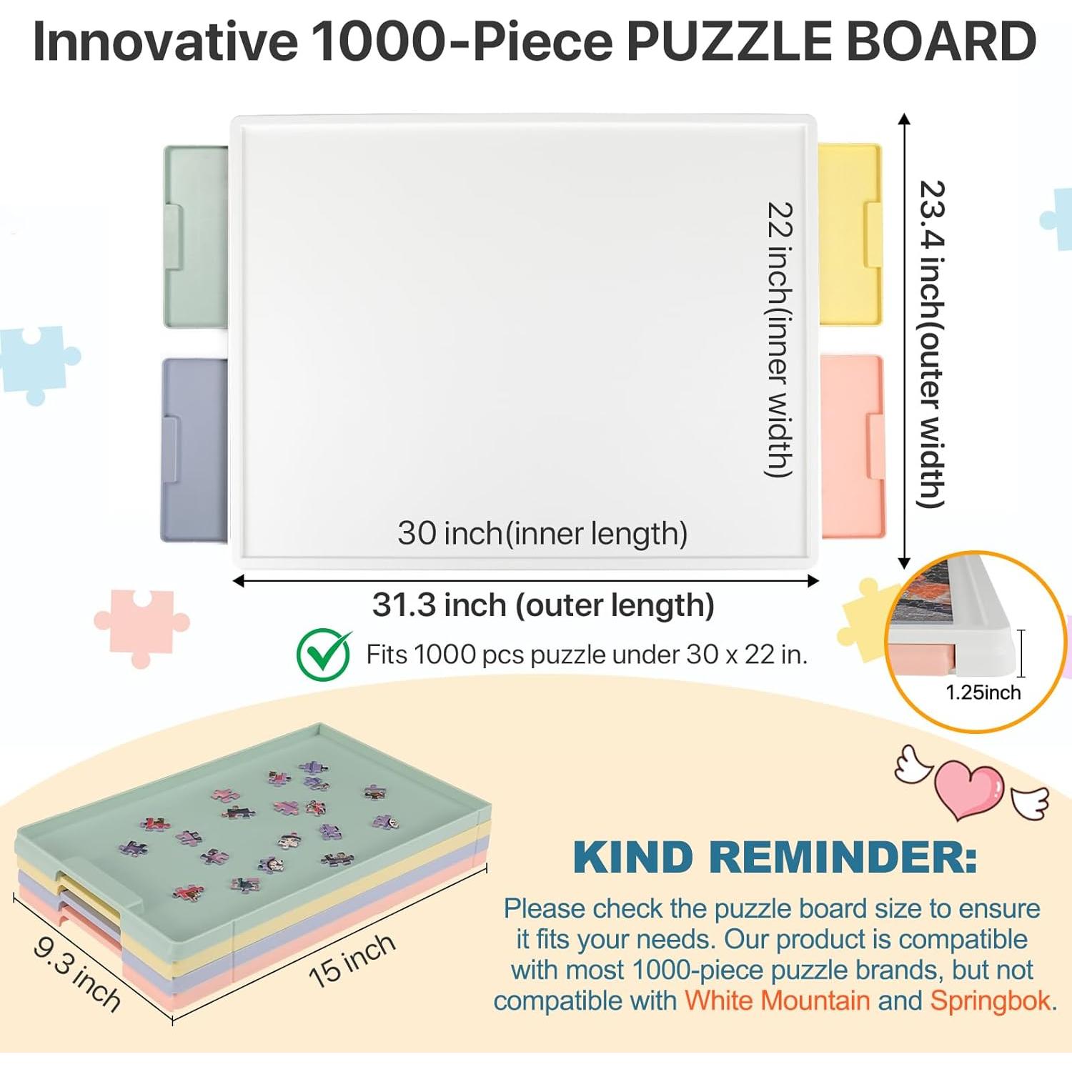 Tablero de Rompecabezas Giratorio Playboda 1000 Piezas 76.2x55.9cm