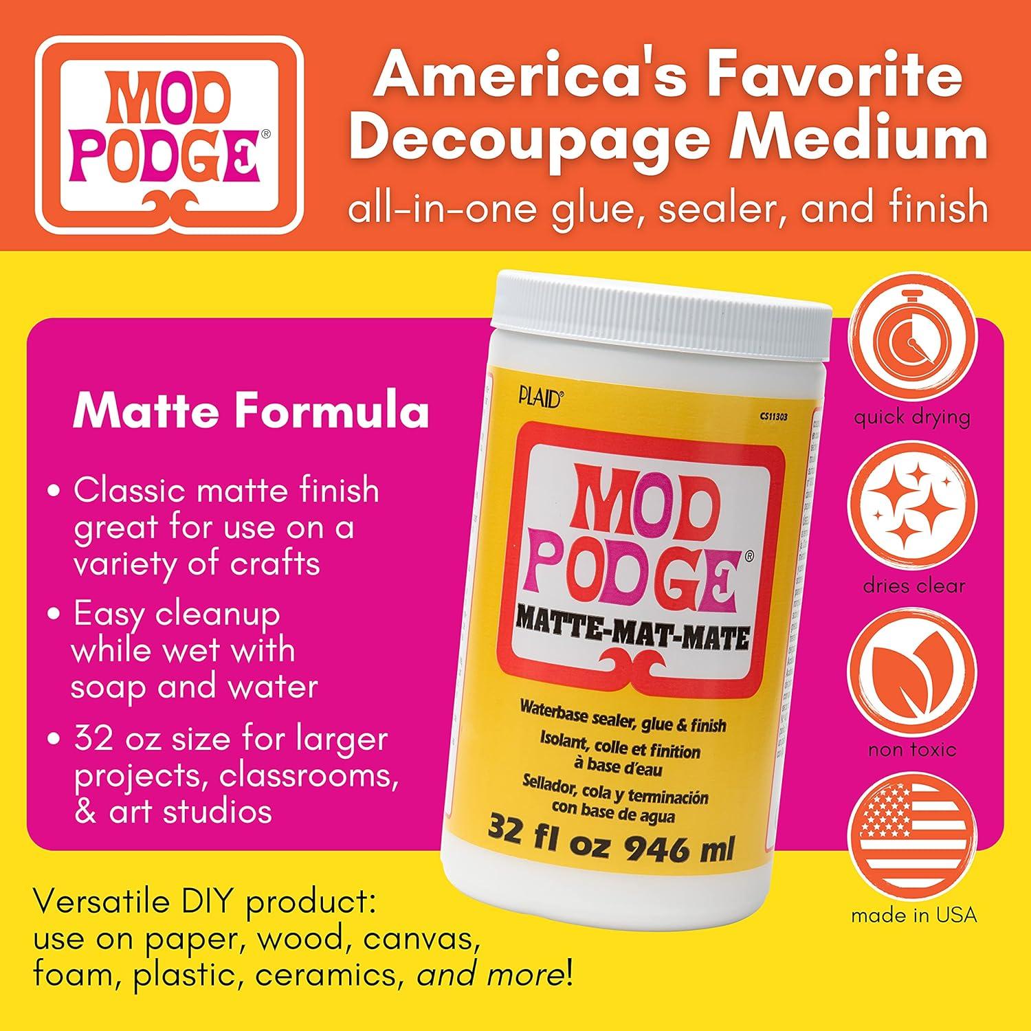 Mod Podge Mate 946 ml - Pegamento y Sellador No Tóxico