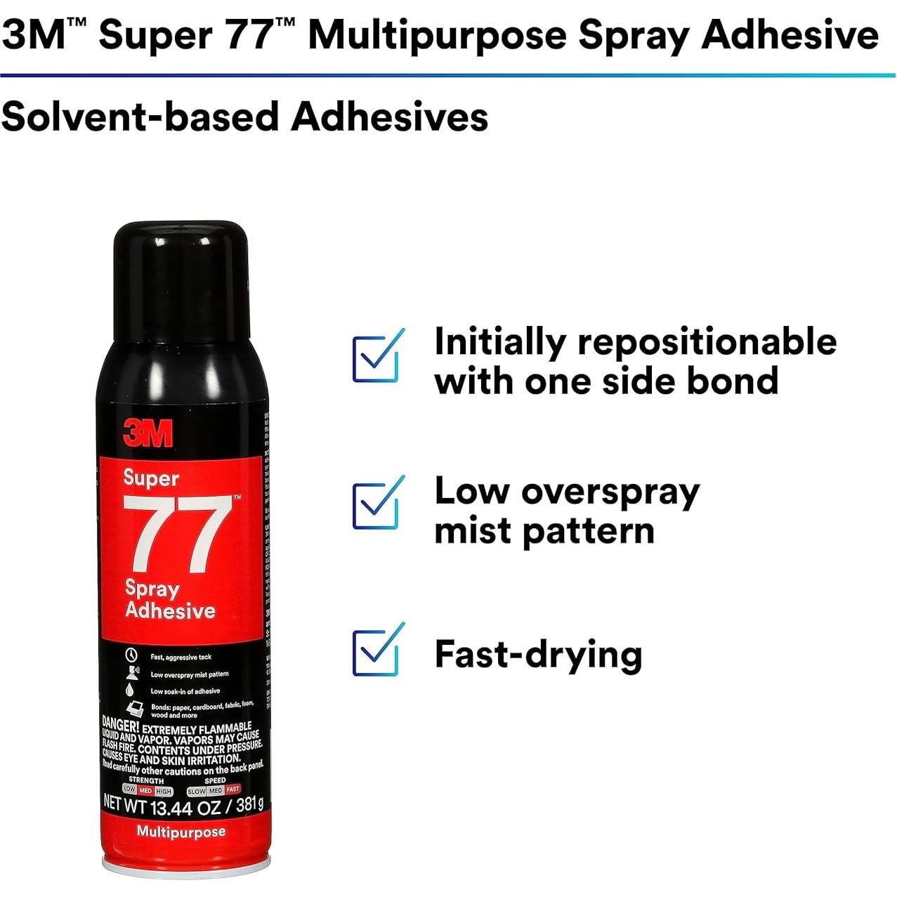 Adhesivo en Spray 3M Super 77 381 g para Papel y Tela