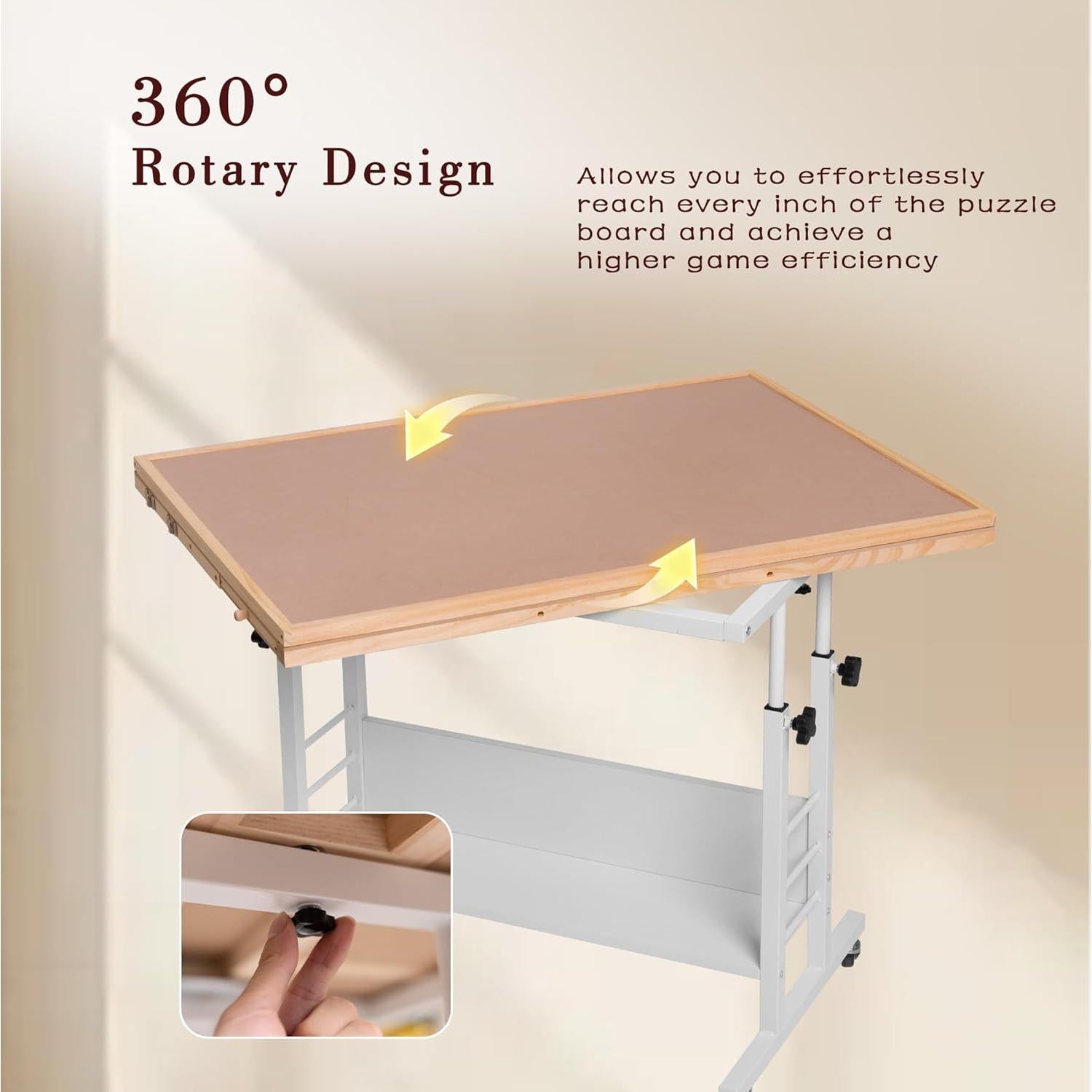 Mesa de Rompecabezas Lavievert 1500 Piezas Ajustable con 5 Cajones