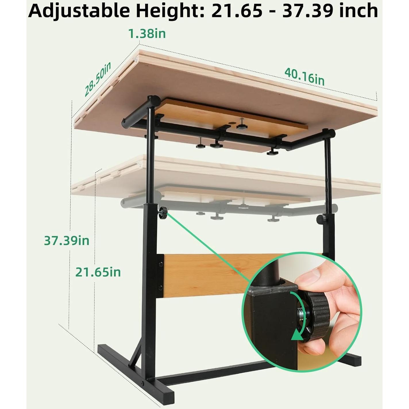 ALL4JIG 2000 Piece Jigsaw Puzzle Table with Legs,Wooden Jigsaw Puzzle Table with 4 Drawers & Cover,360°Rotating for Easy Access,Adjustable Angle & Height Adjustment