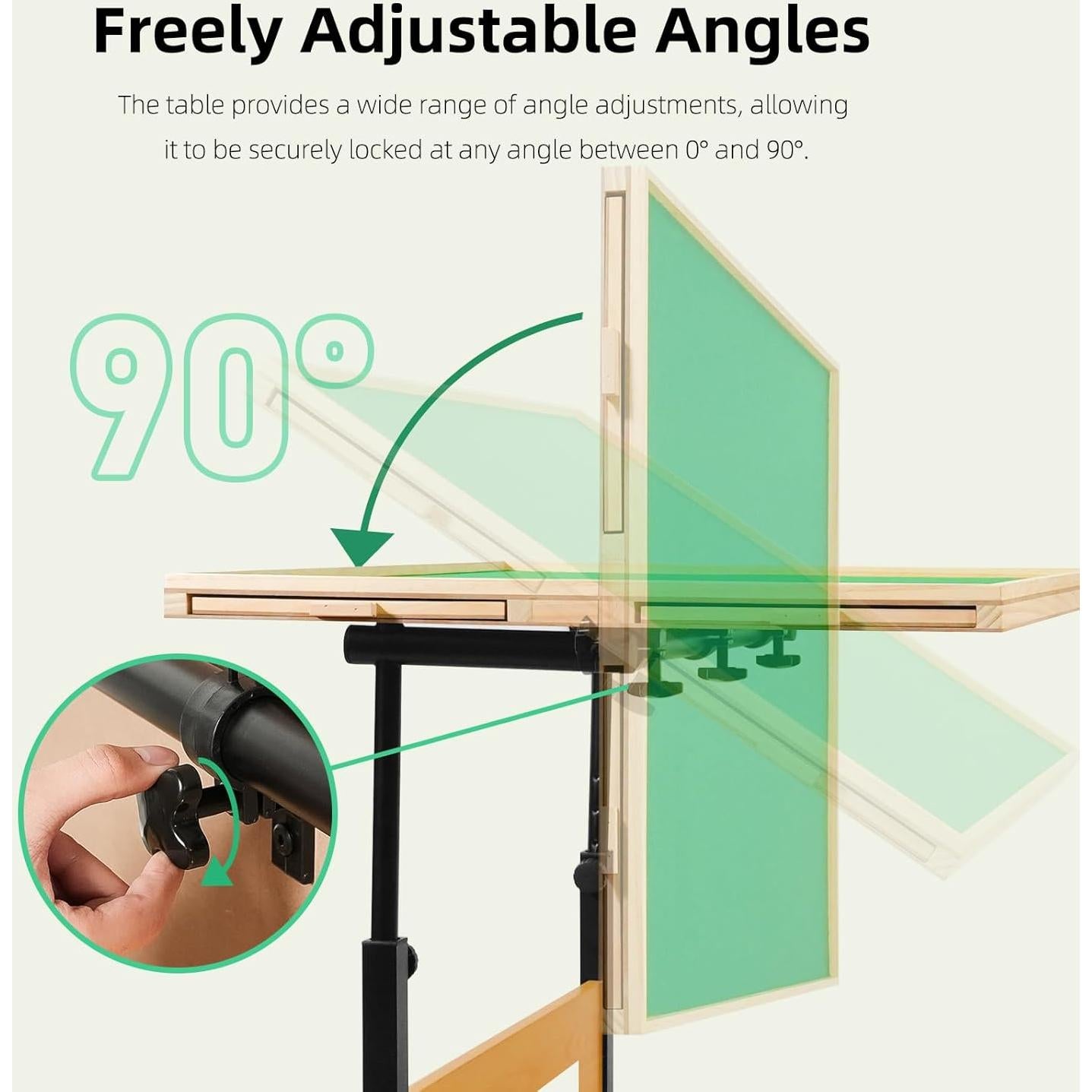 ALL4JIG 2000 Piece Jigsaw Puzzle Table with Legs,Wooden Jigsaw Puzzle Table with 4 Drawers & Cover,360°Rotating for Easy Access,Adjustable Angle & Height Adjustment