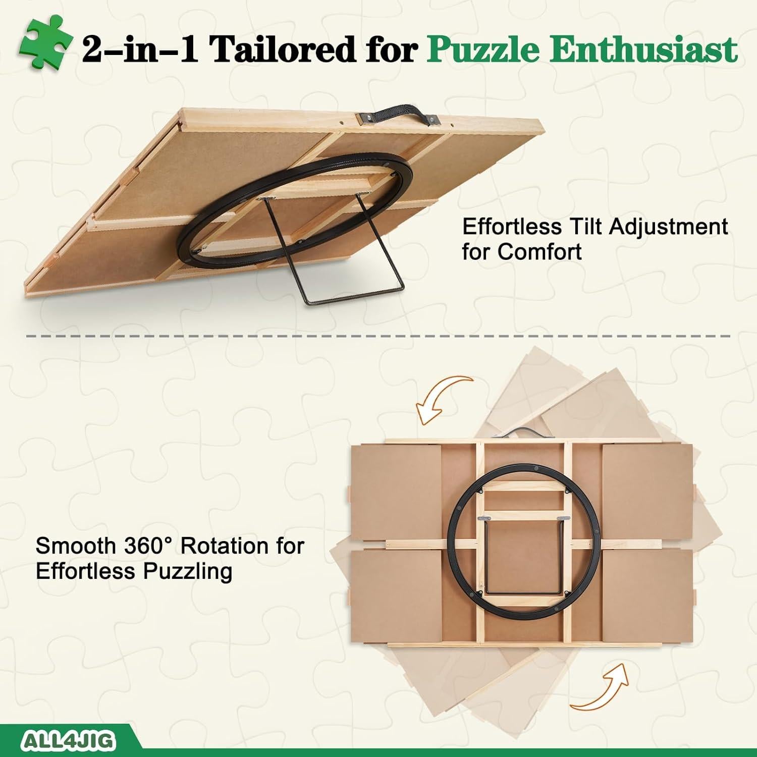 Tablero de Rompecabezas ALL4JIG 1000 Piezas Ajustable 76.5x57cm