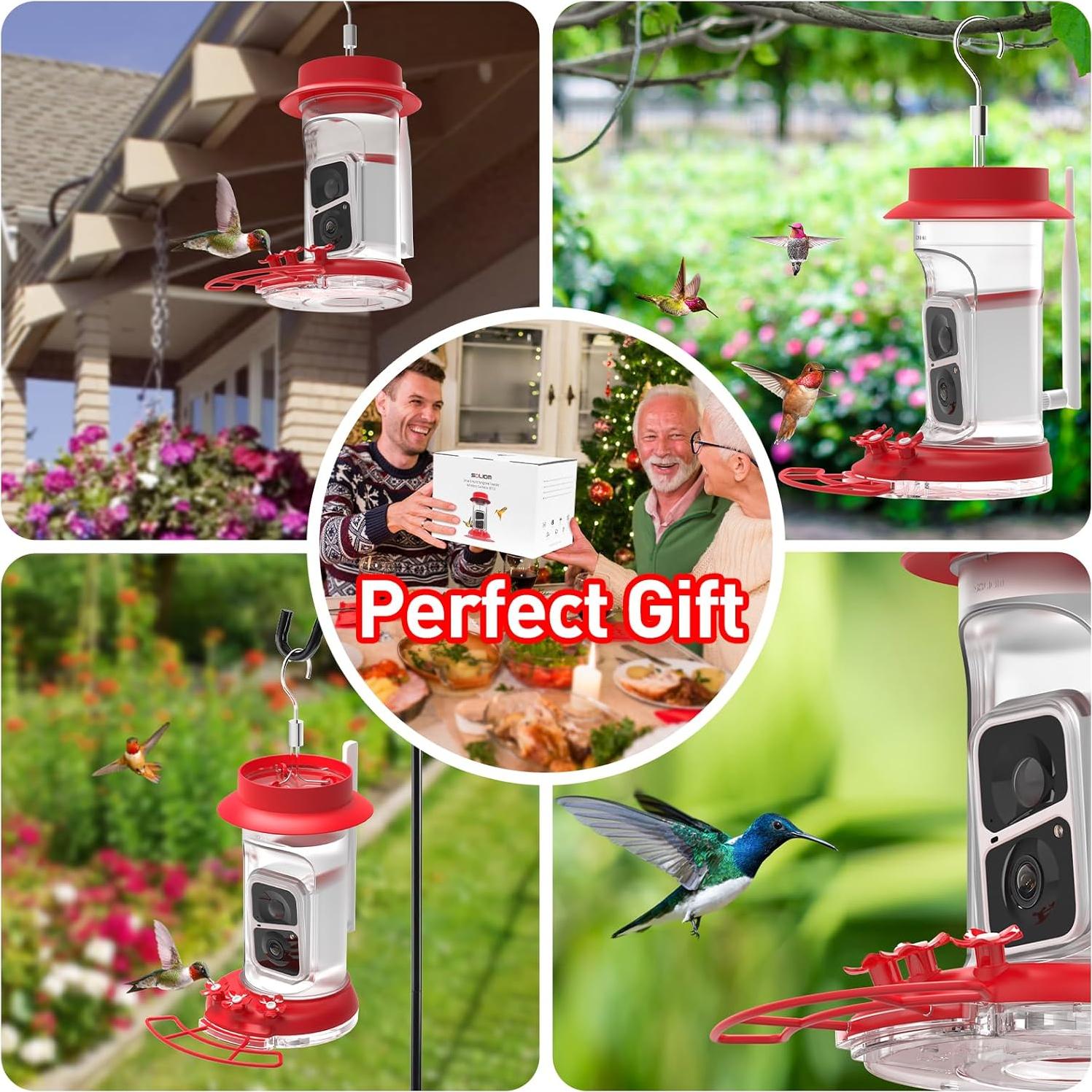 Alimentador de Colibríes SOLIOM BF10 con Cámara 2K y AI