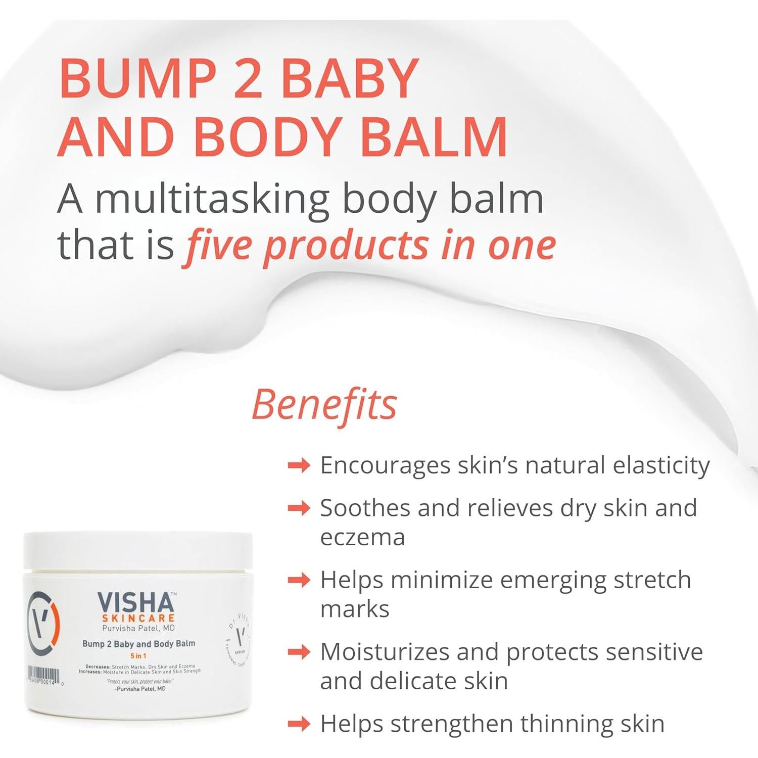 Bálsamo Corporal Multitarea Visha Skincare Bump 2 Baby 283.5 g