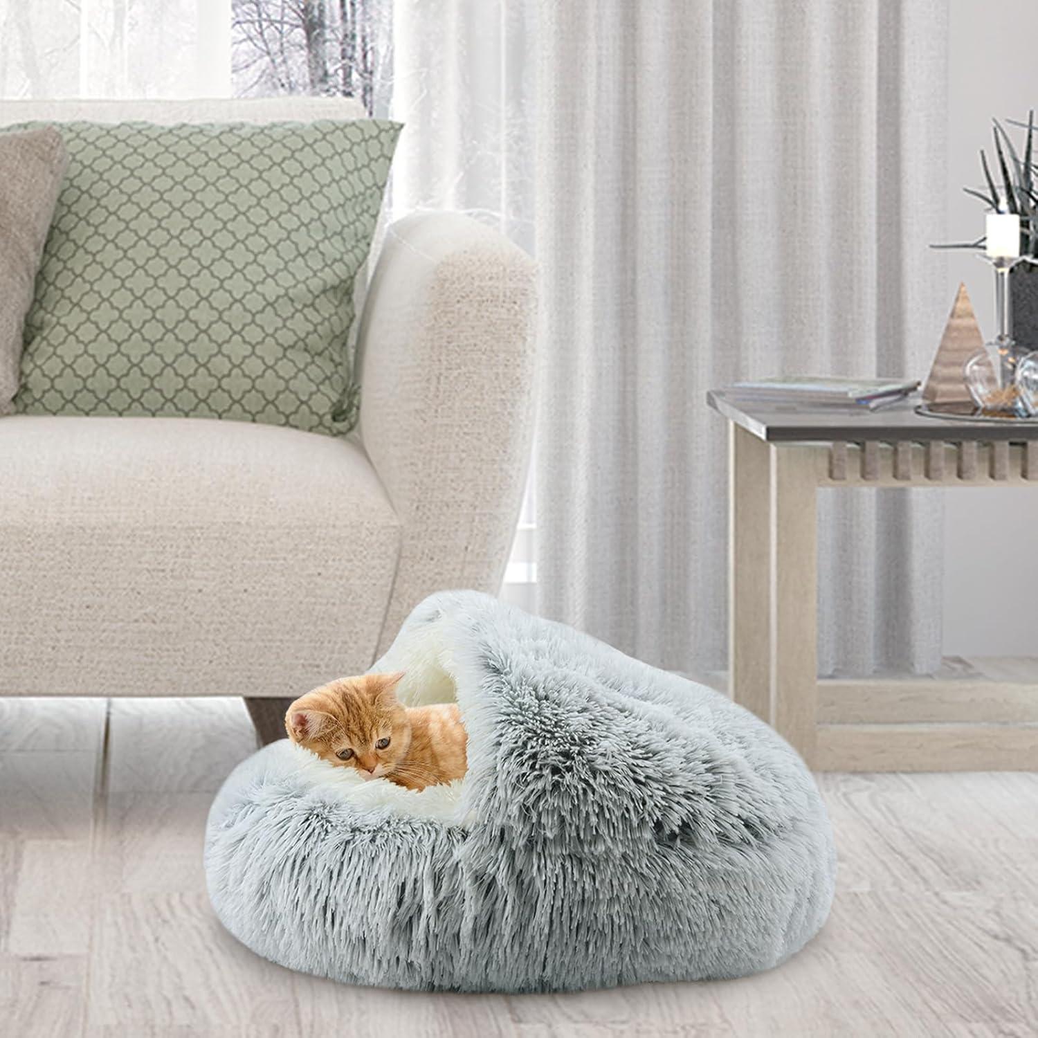Cama para Gato Arquiel con Capucha Redonda 50.8 cm Gris