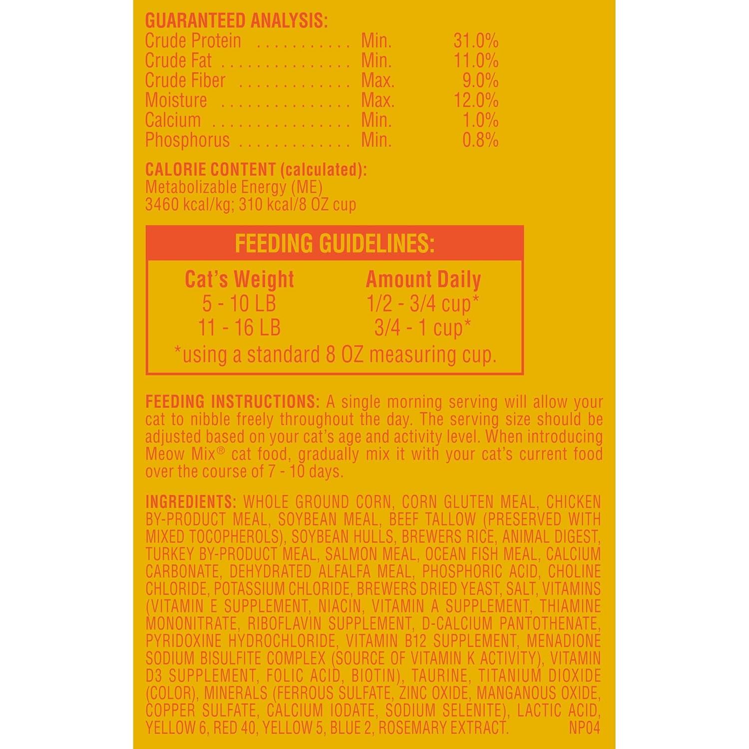 Comida Seca para Gatos Meow Mix Salud Interior 2.86 kg