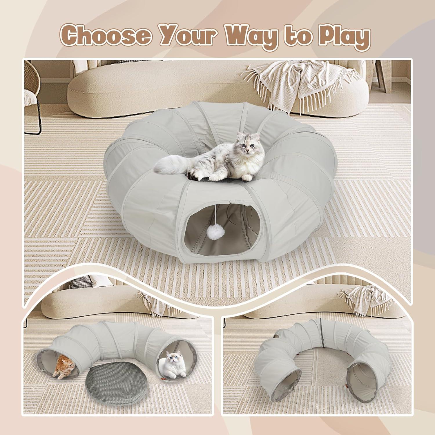 Cama túnel para gatos Tianwide 27.9 cm suave y plegable
