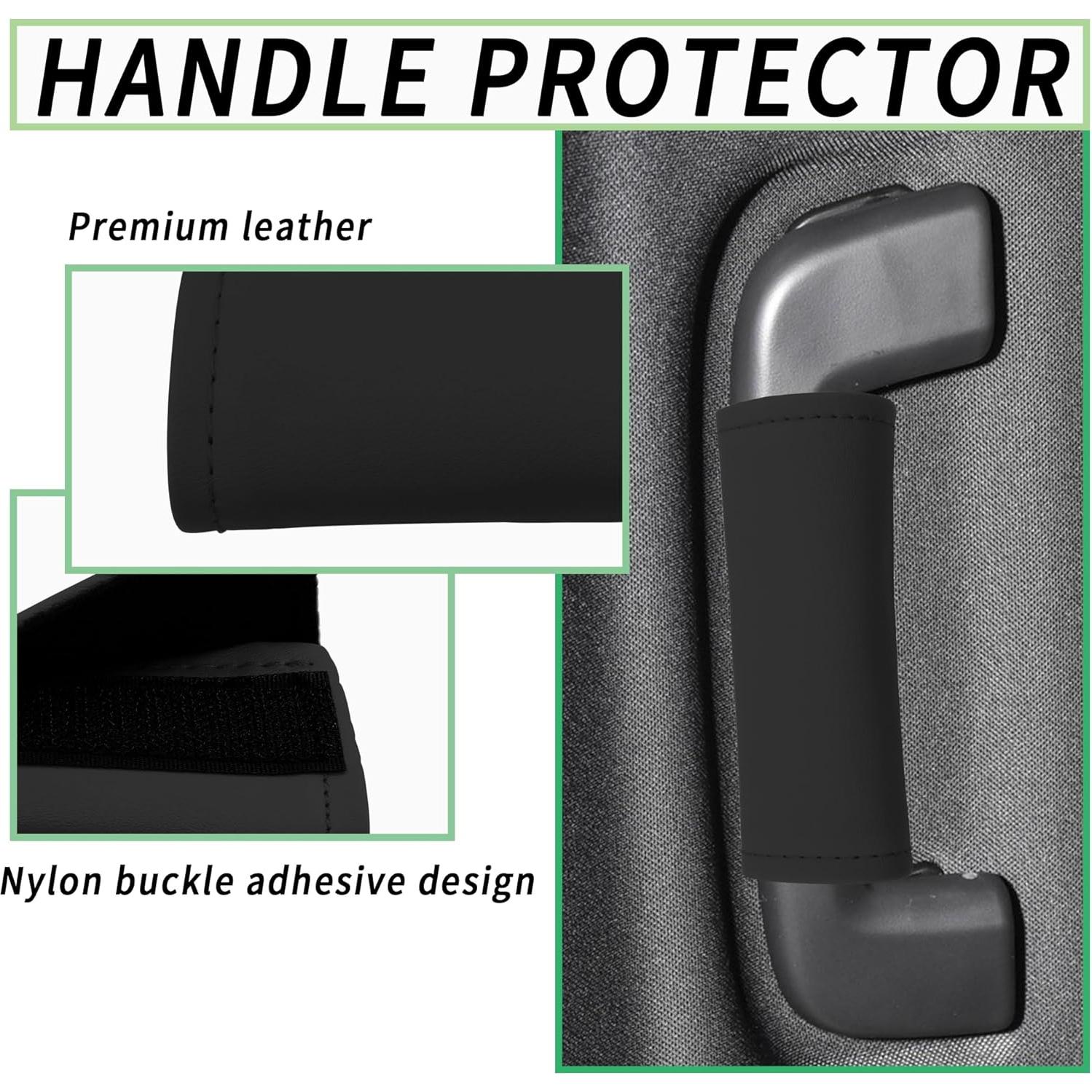 Protector de Manija de Puerta de Auto Carleef 2 Piezas Cuero Negro