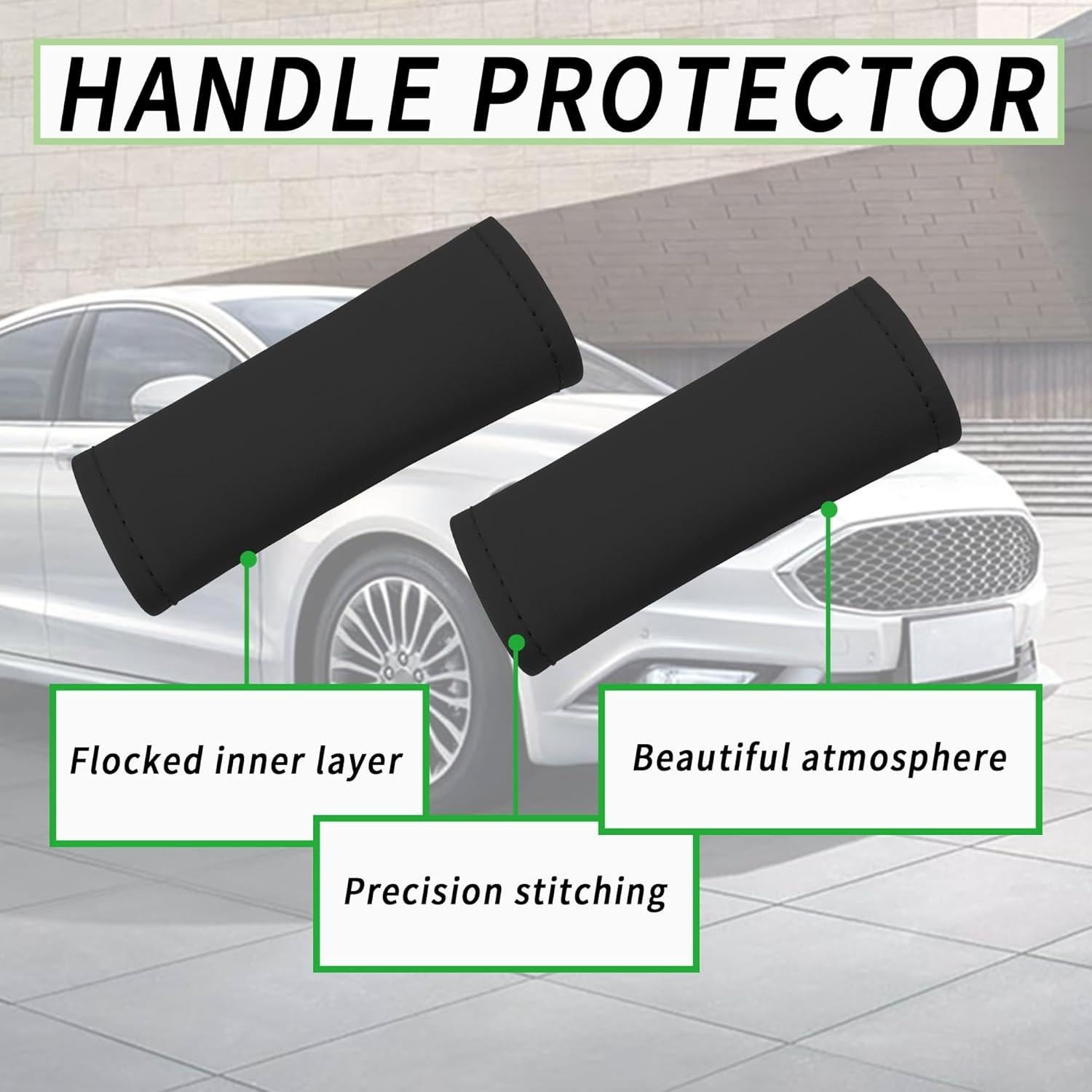 Protector de Manija de Puerta de Auto Carleef 2 Piezas Cuero Negro