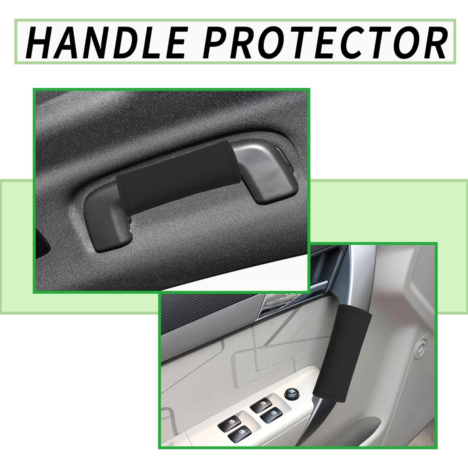 Protector de Manija de Puerta de Auto Carleef 2 Piezas Cuero Negro