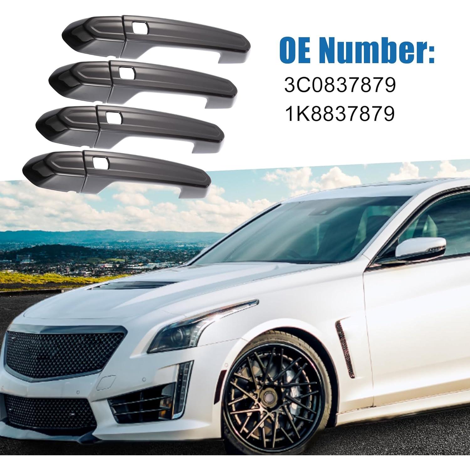 Cubiertas de Manija de Puerta Cadillac CTS 2013-2019 ABS Negro Brillante (Juego de 4)