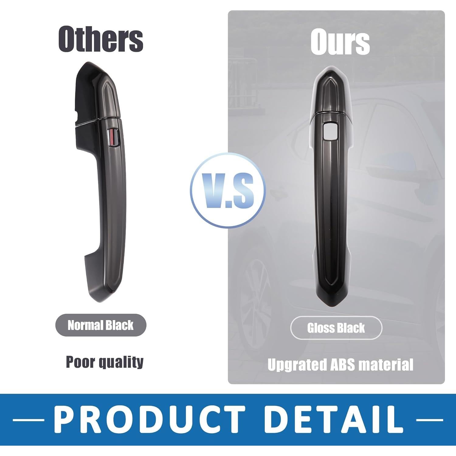 Cubiertas de Manija de Puerta Cadillac CTS 2013-2019 ABS Negro Brillante (Juego de 4)