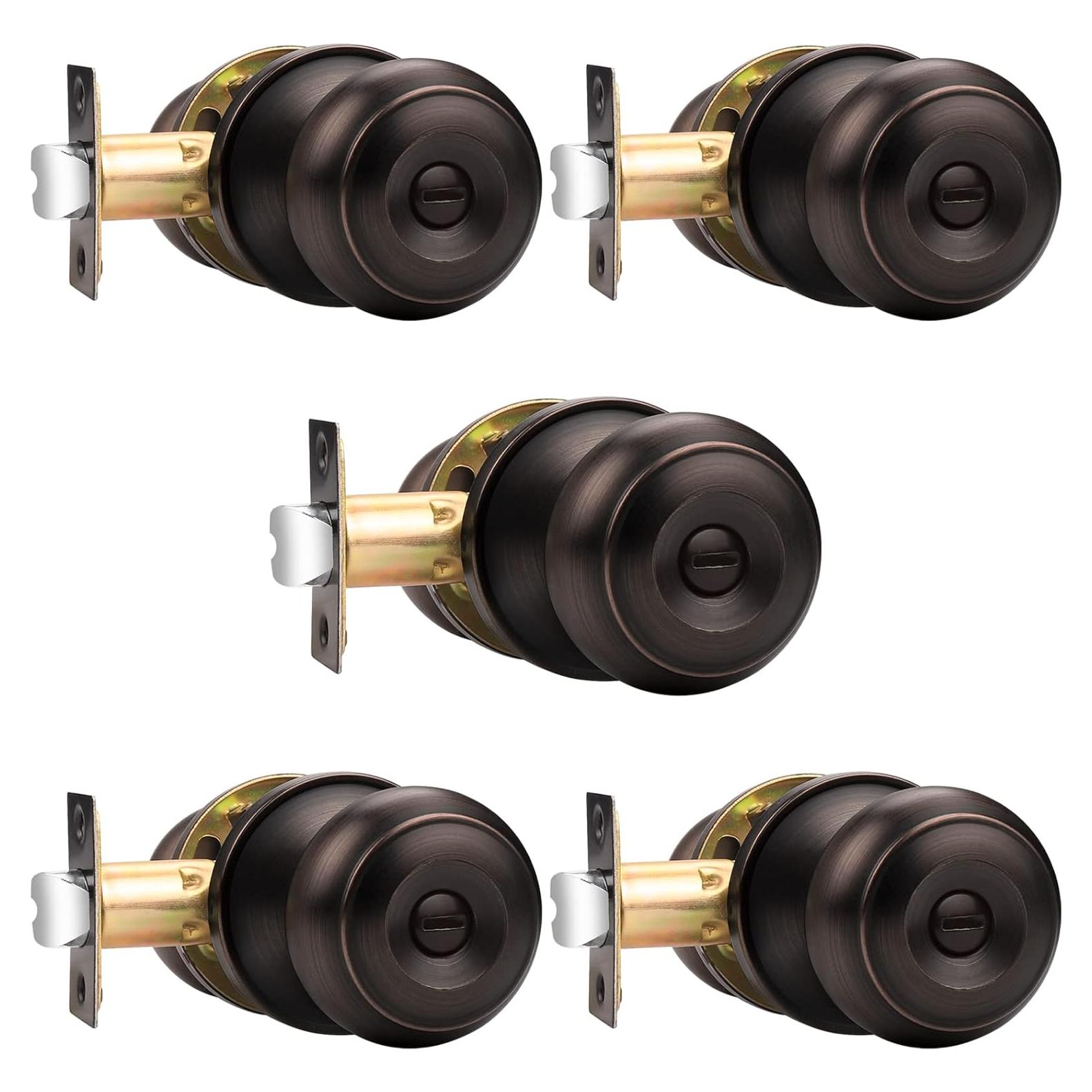 Perillas de Puerta Probrico de Bronce Aceitado - Paquete de 5