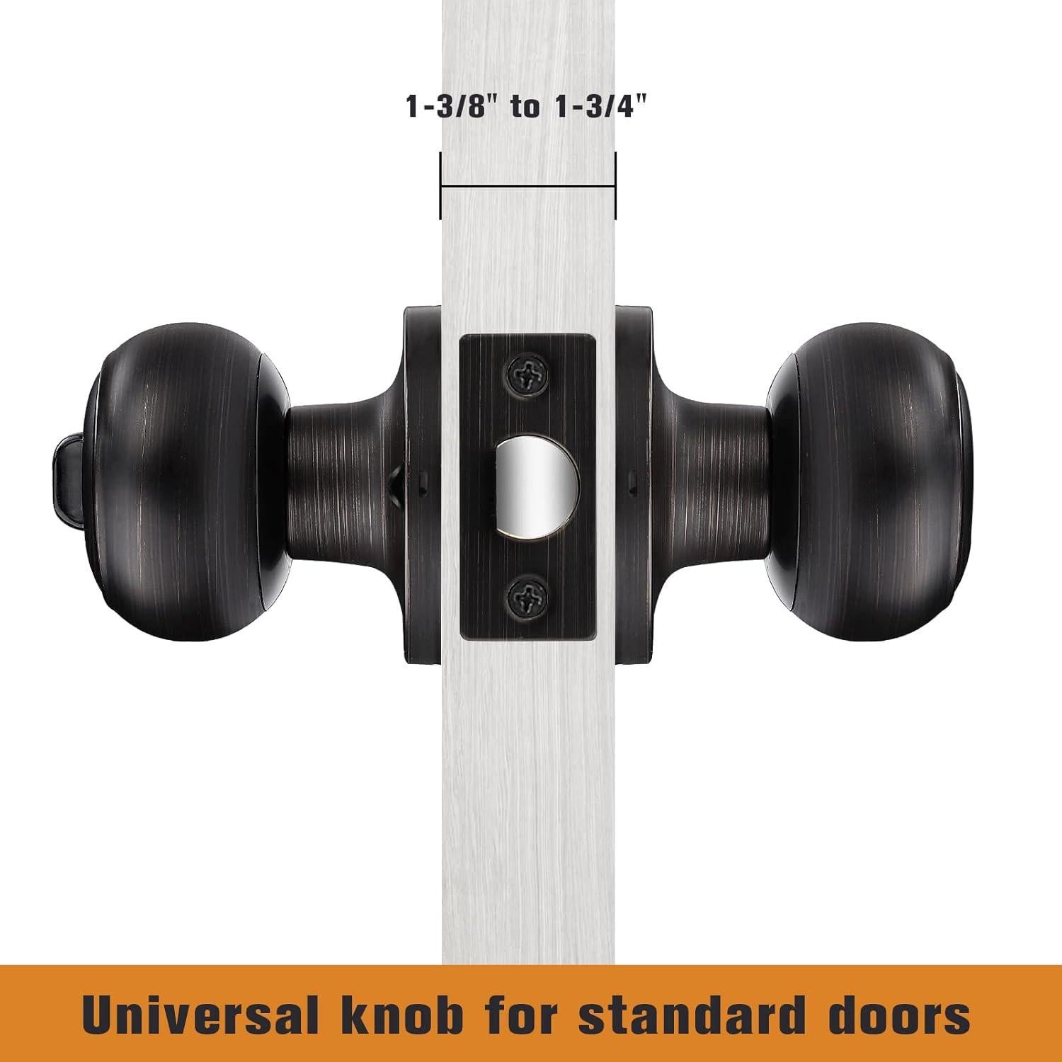 Perillas de Puerta Probrico de Bronce Aceitado - Paquete de 5