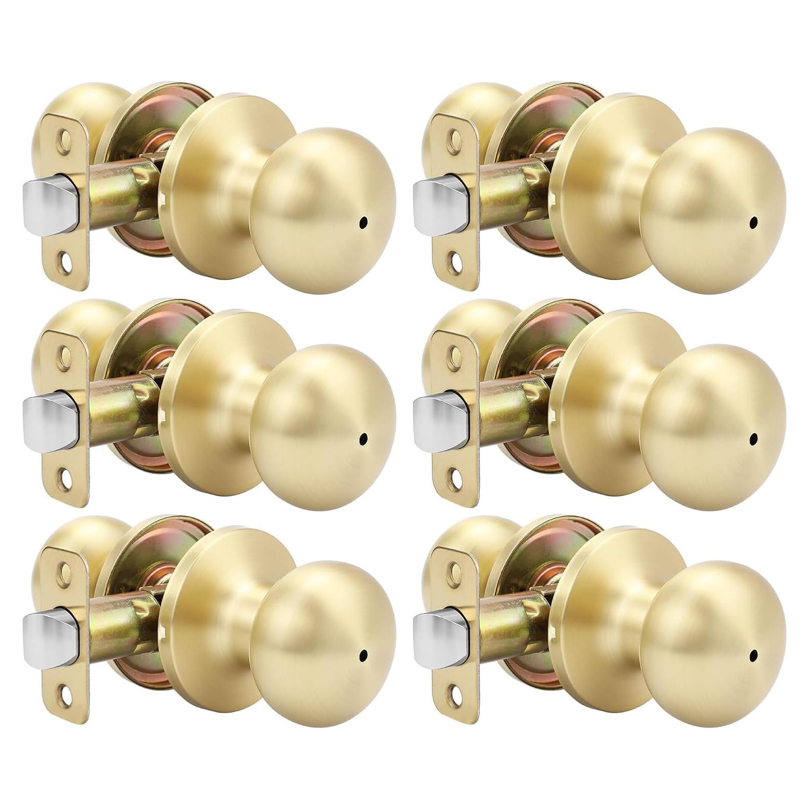 Perillas de Puerta Interior Doradas Goldenwarm - 6 Paquetes