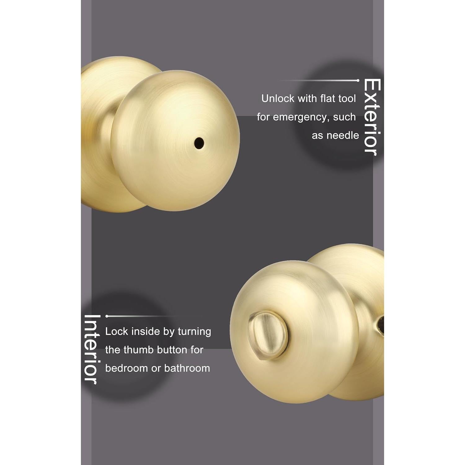 Perillas de Puerta Interior Doradas Goldenwarm - 6 Paquetes